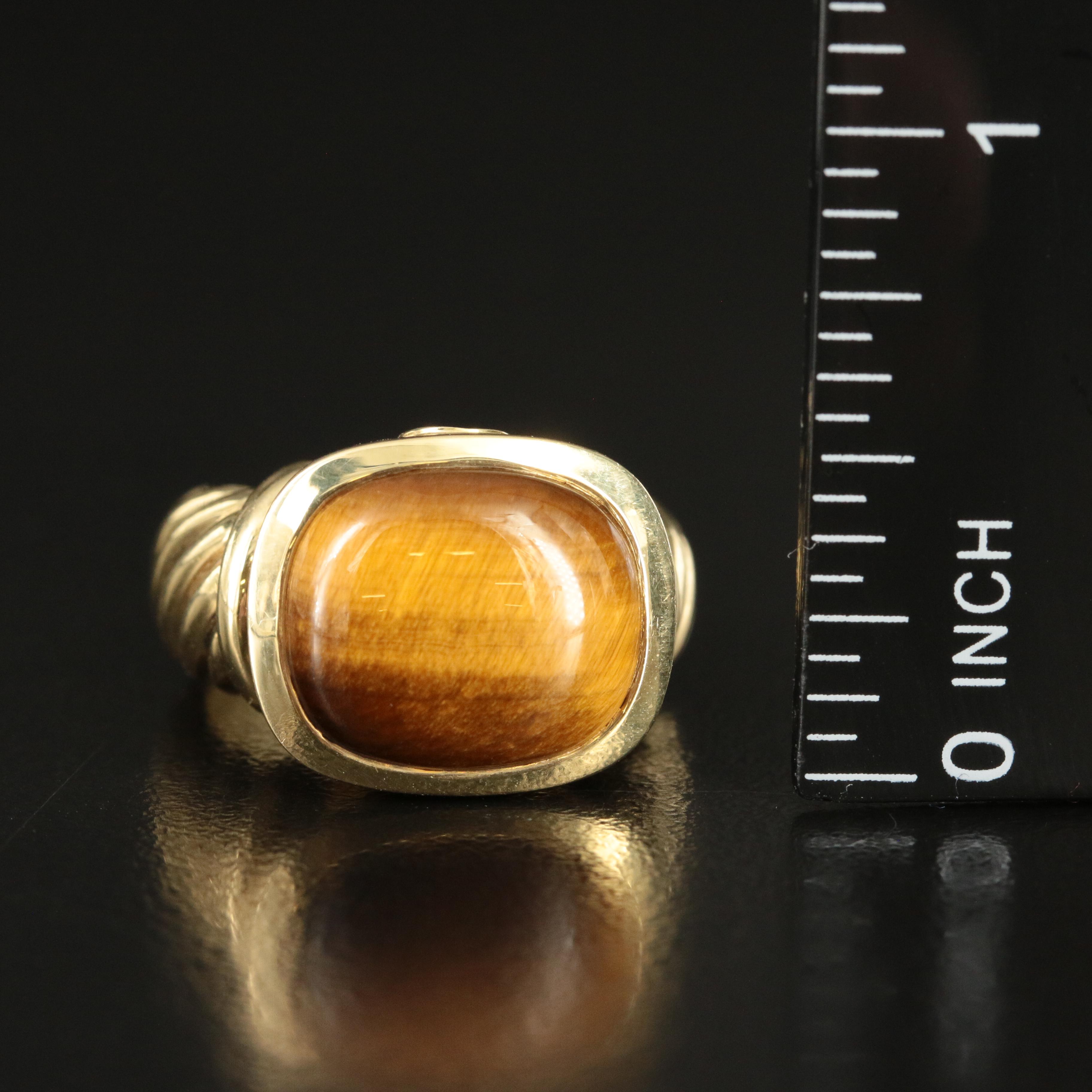 David Yurman "Noblesse" 18K Tiger's Eye Ring
