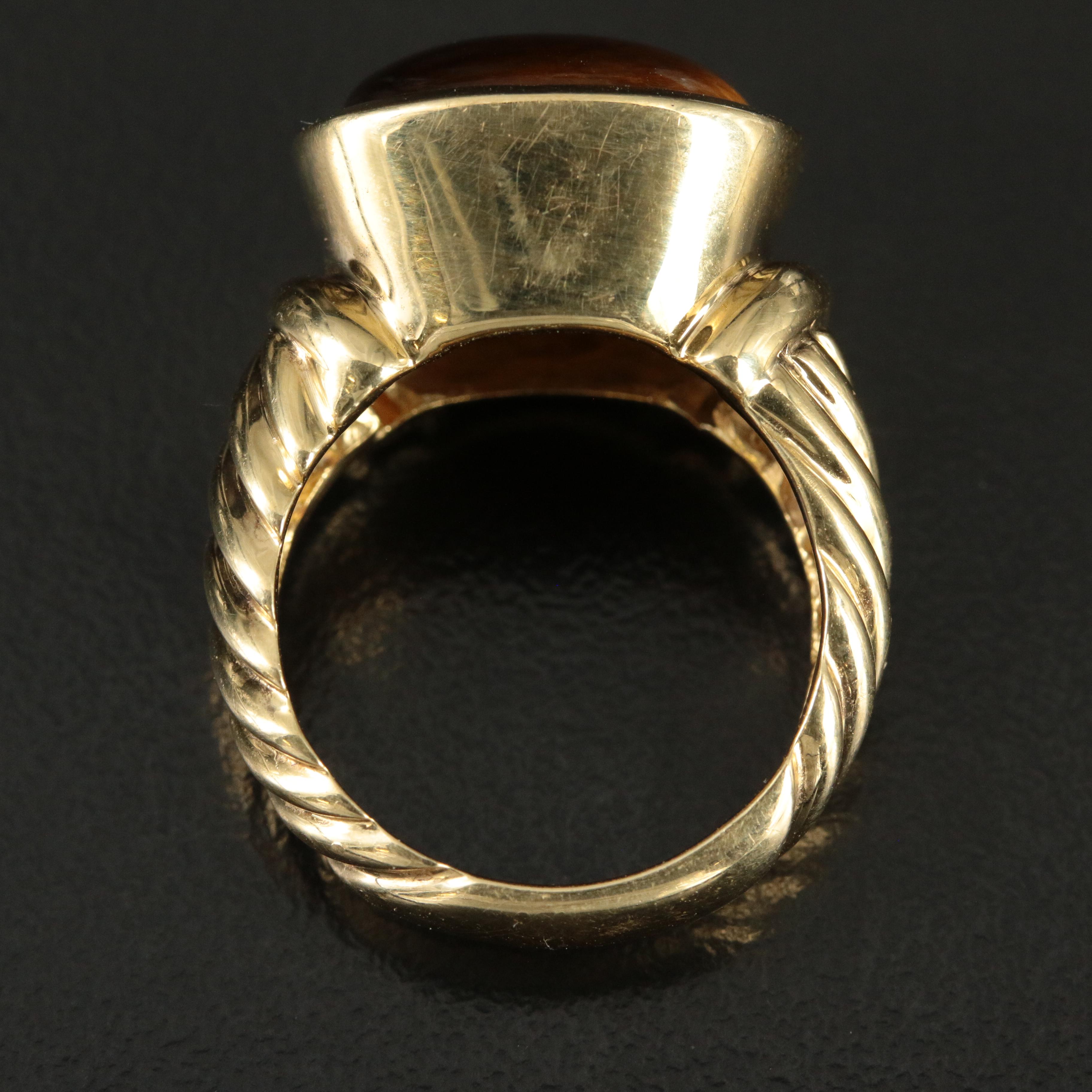 David Yurman "Noblesse" 18K Tiger's Eye Ring