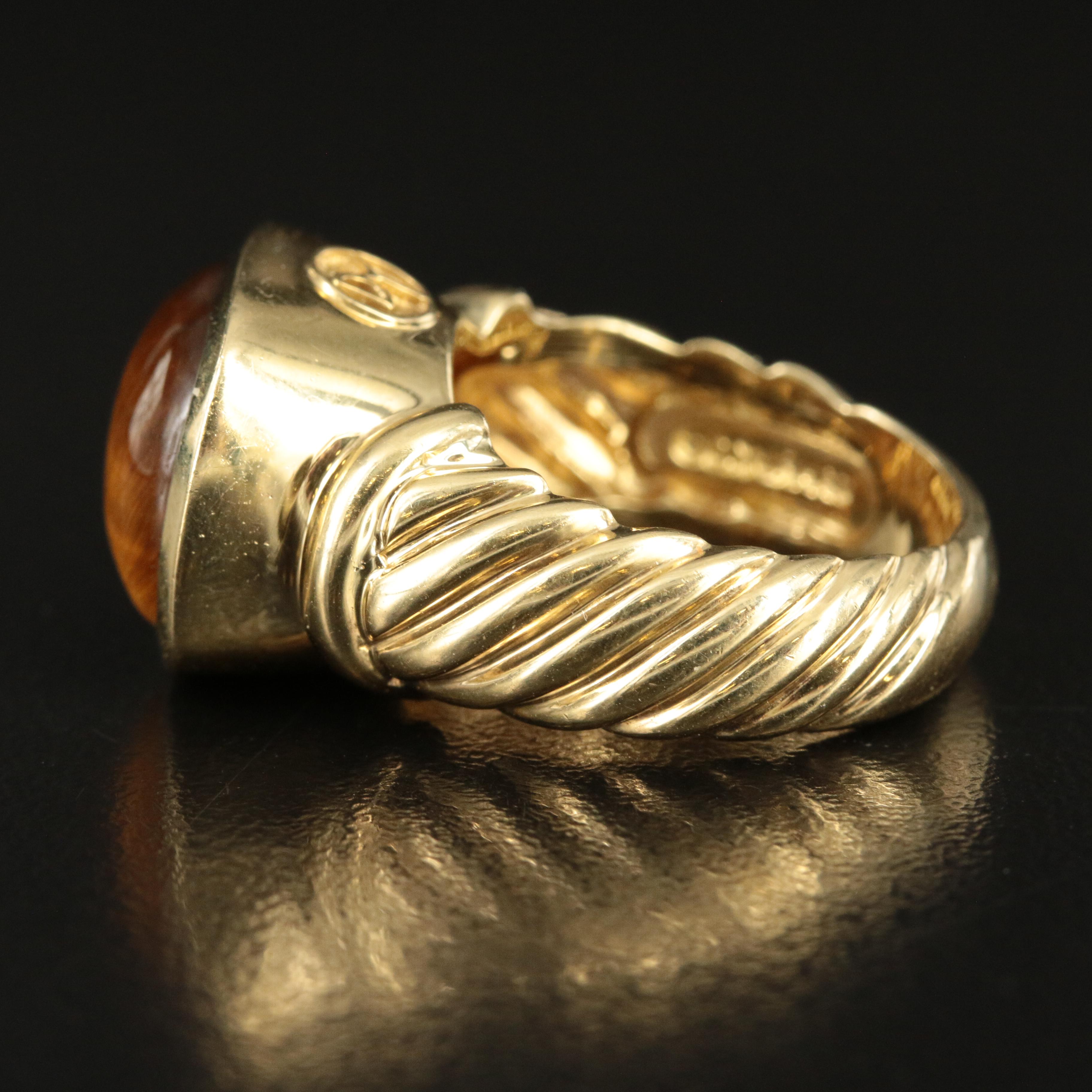 David Yurman "Noblesse" 18K Tiger's Eye Ring