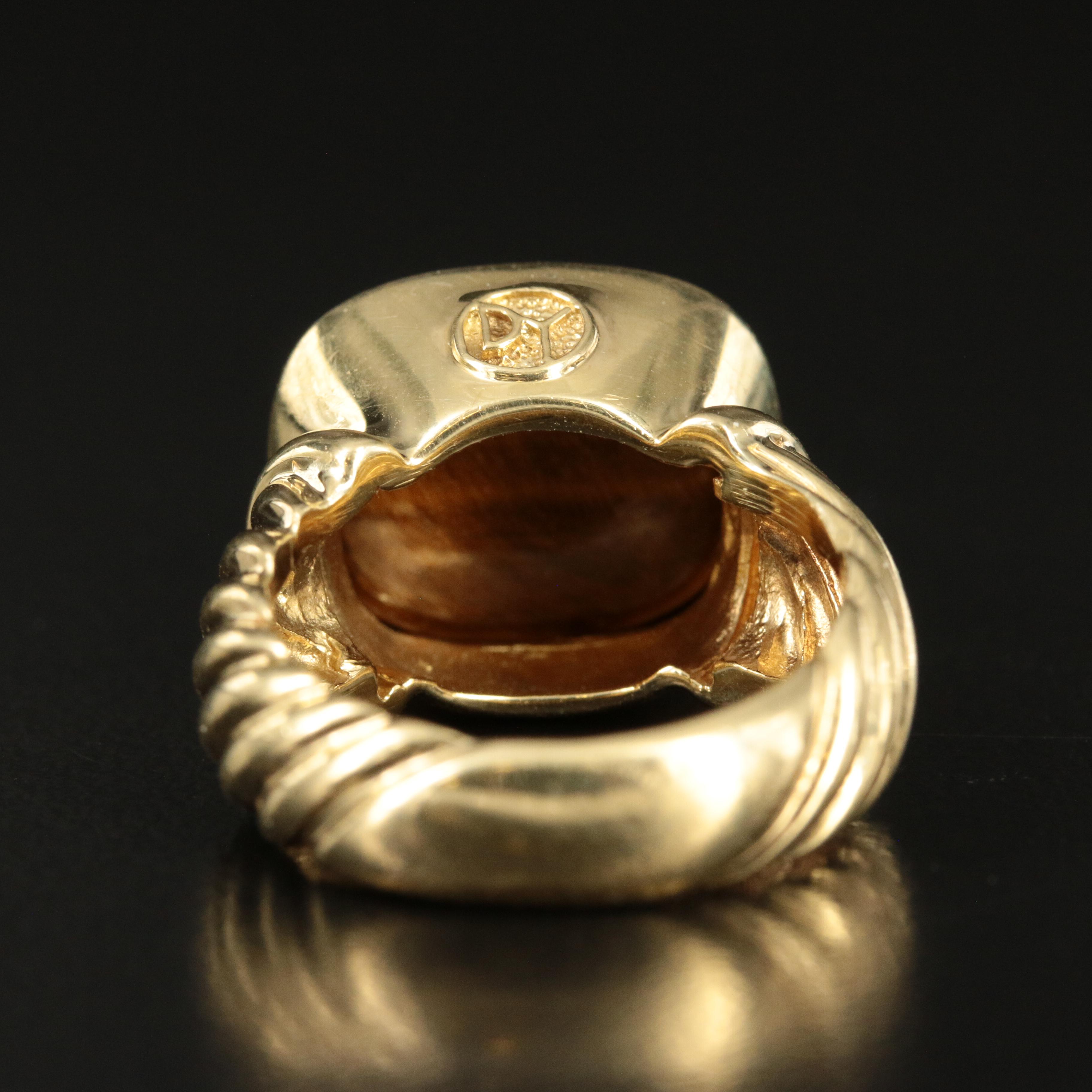 David Yurman "Noblesse" 18K Tiger's Eye Ring