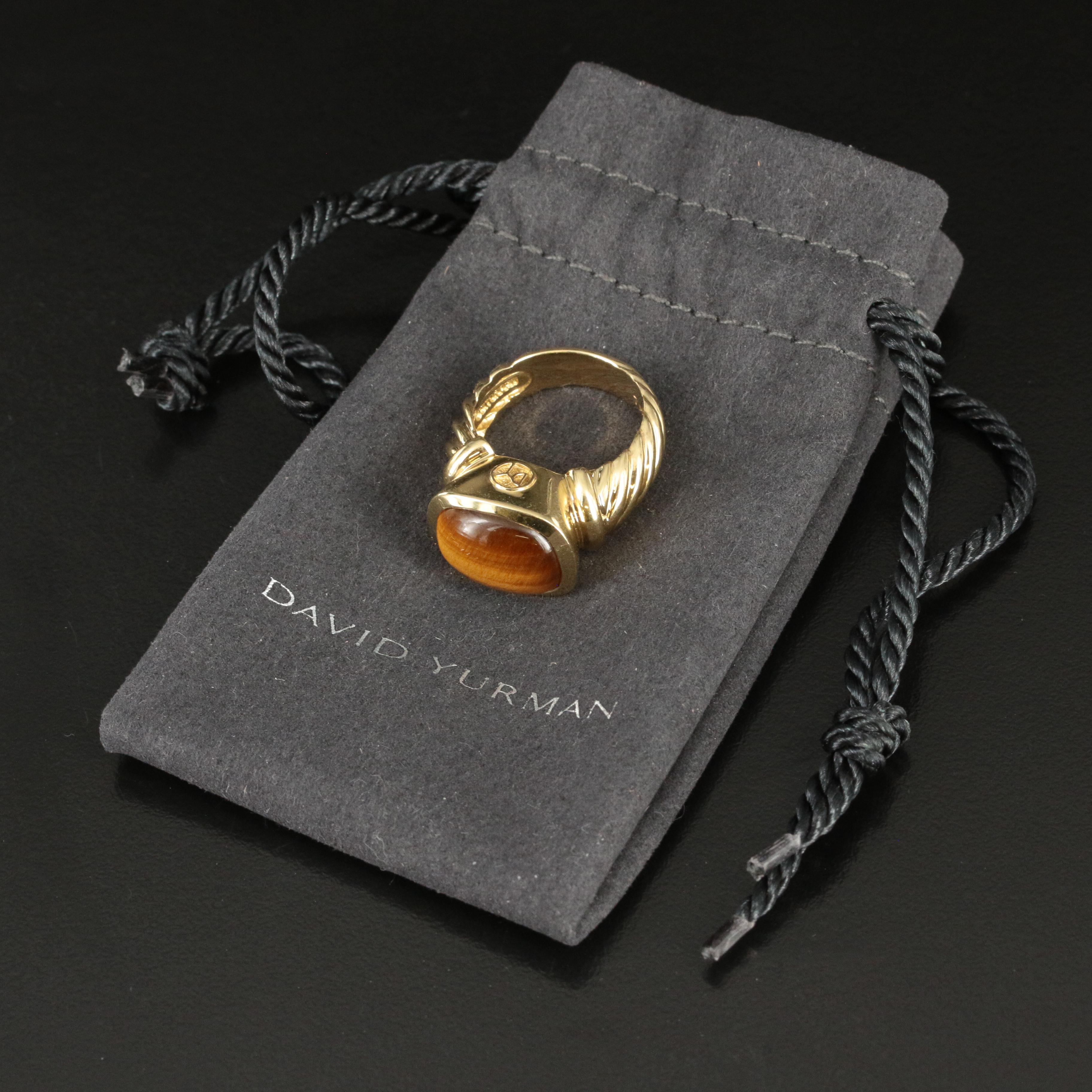 David Yurman "Noblesse" 18K Tiger's Eye Ring