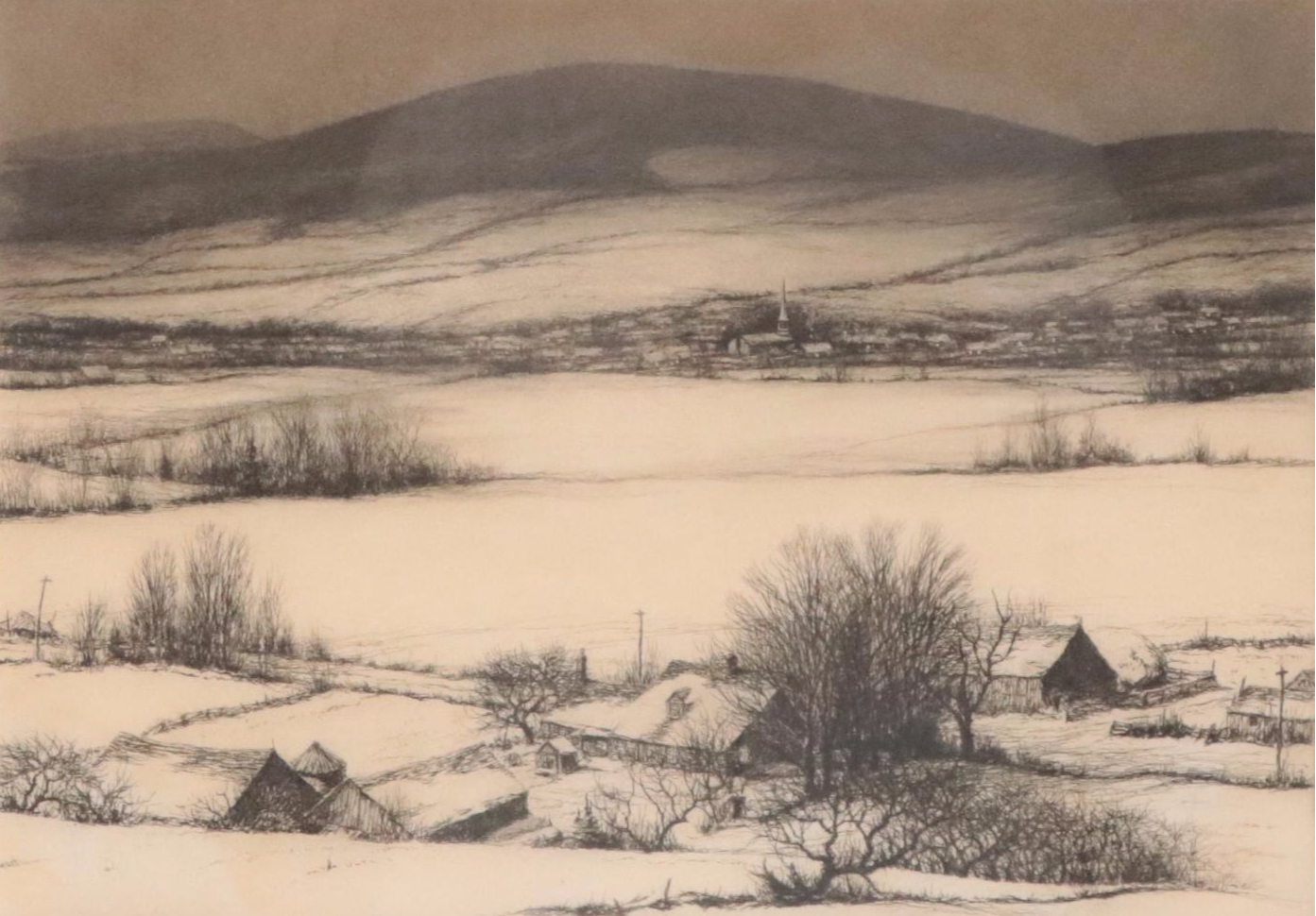 Kerr Eby Etching "Berkshire Night," Early 20th Century