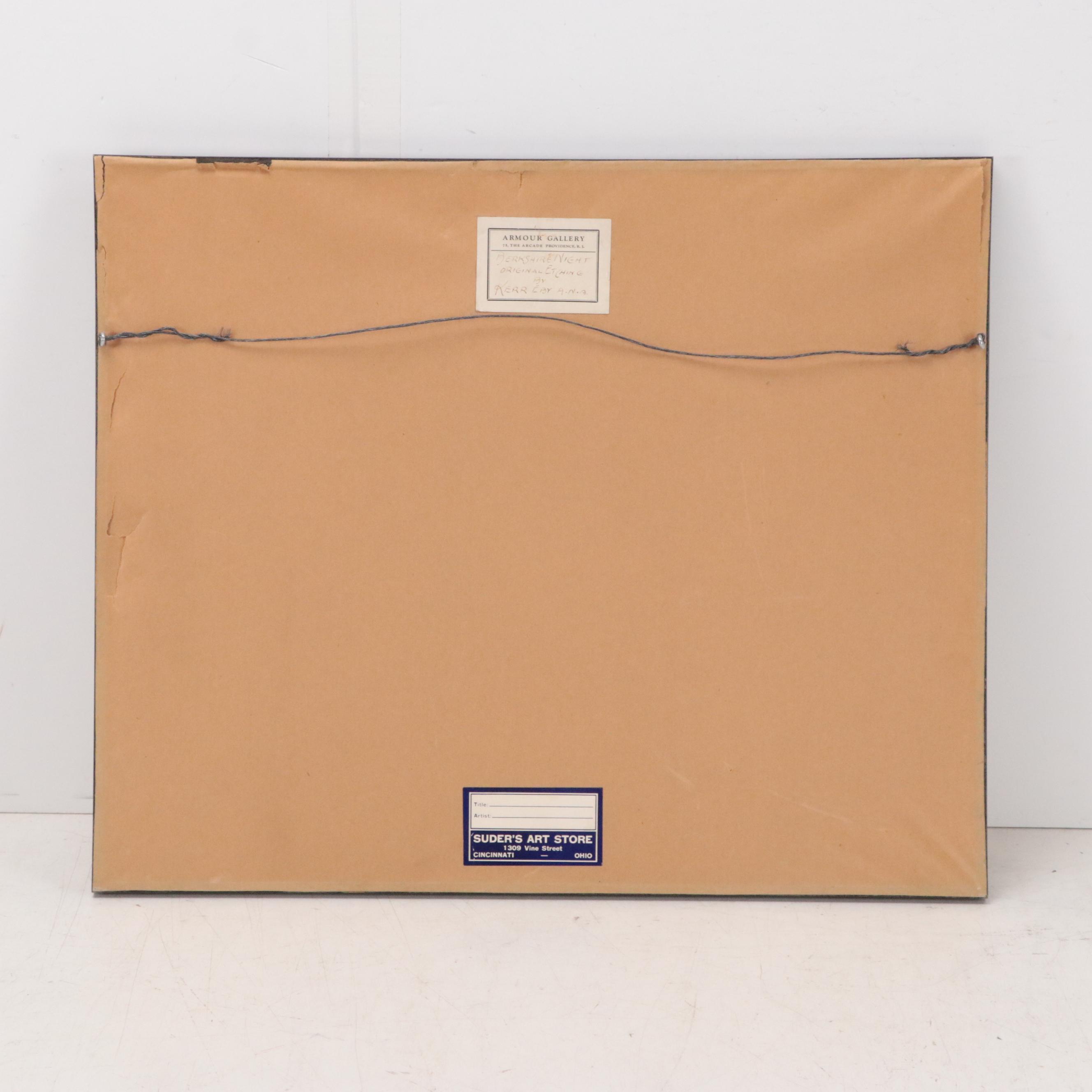 Kerr Eby Etching "Berkshire Night," Early 20th Century