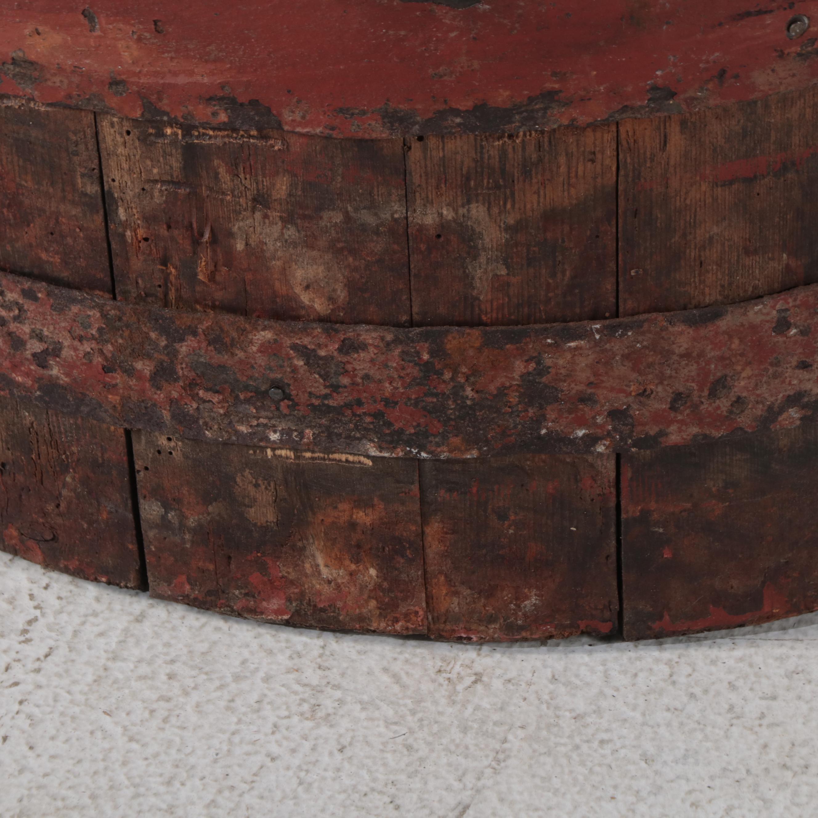 Primative Metal Banded Wood Stave Pail, 19th Century