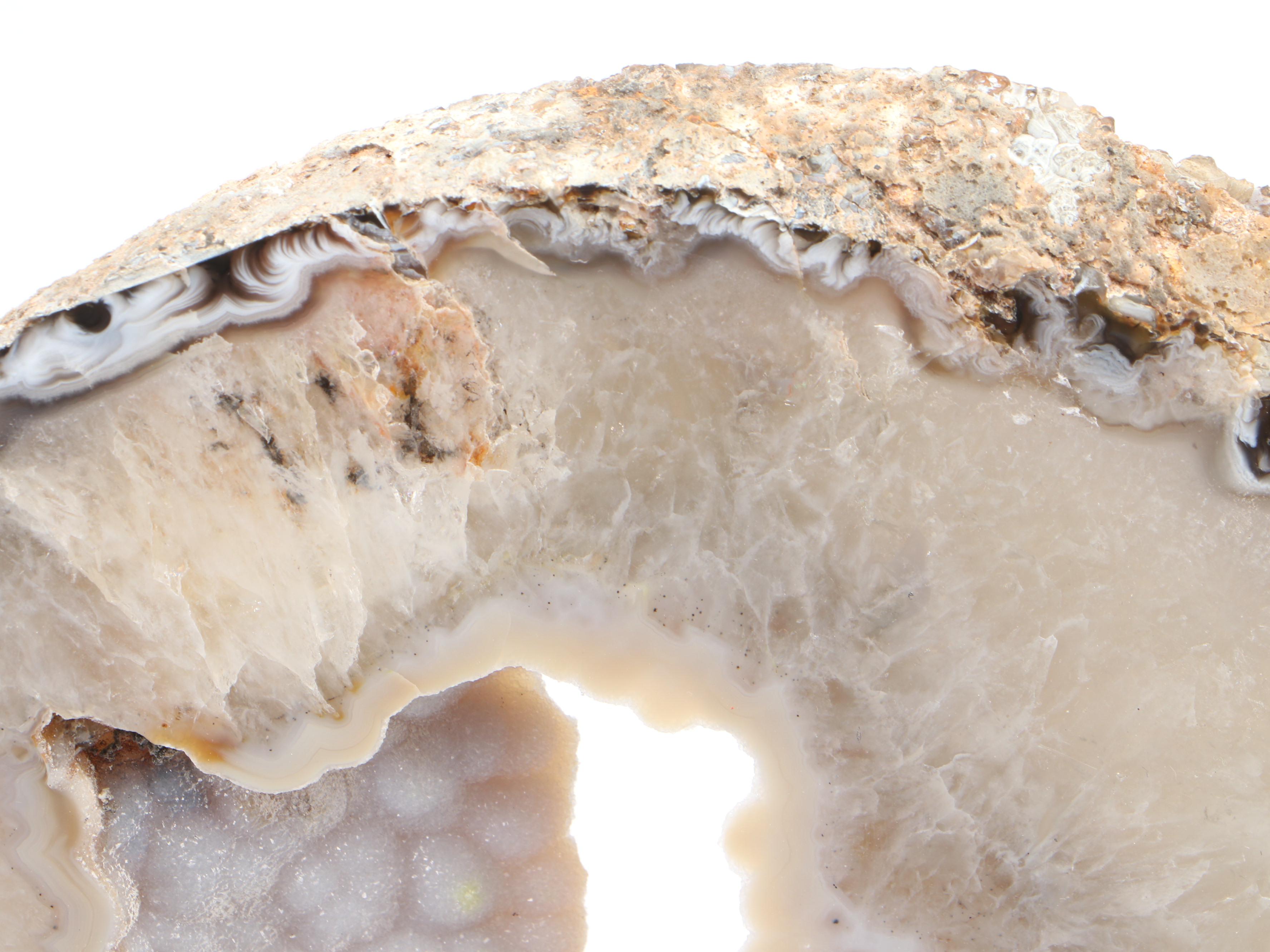 Geode Slab with Quartzite and Botryoidal Chalcedony with Stand