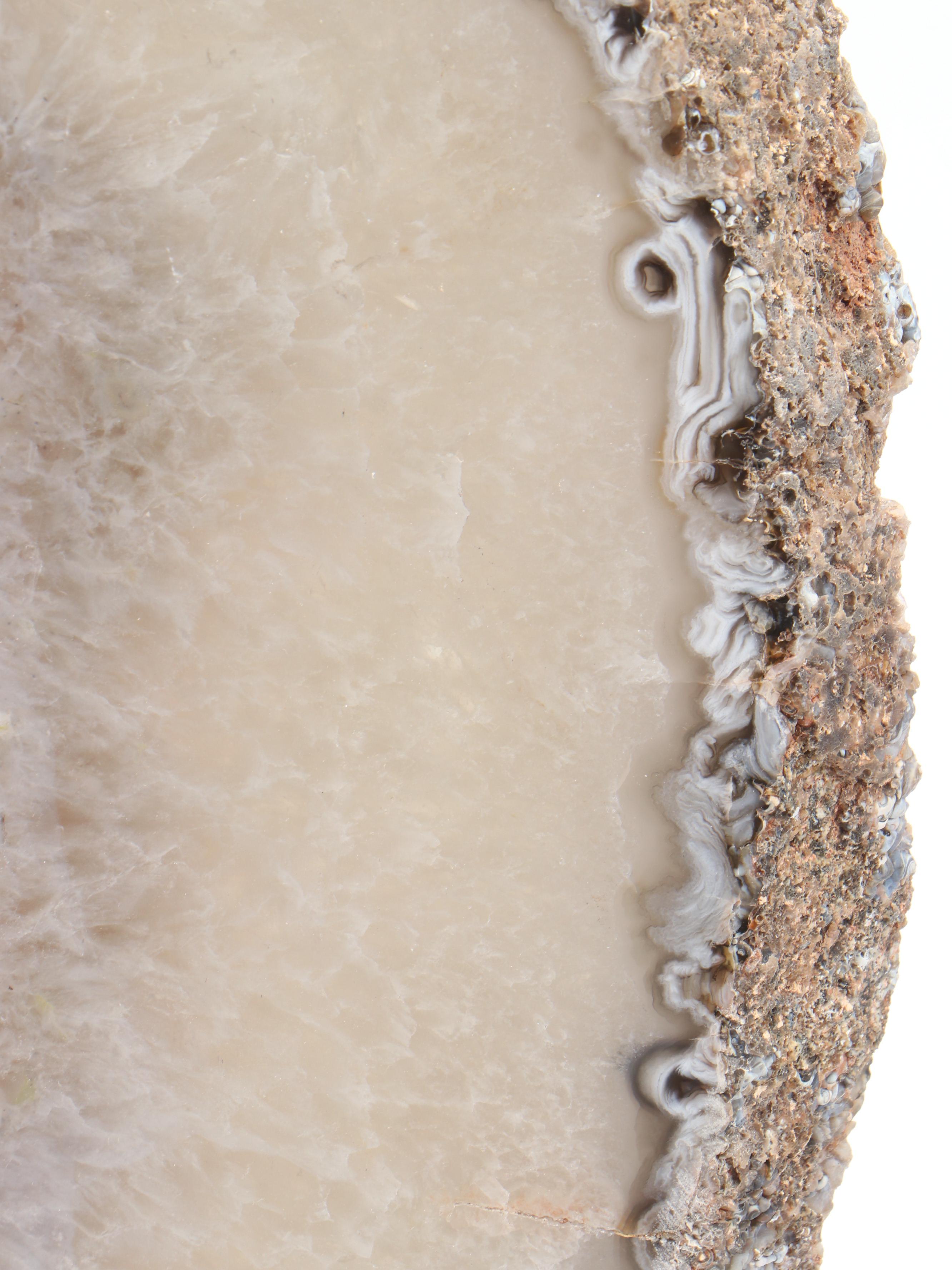 Geode Slab with Quartzite and Botryoidal Chalcedony with Stand