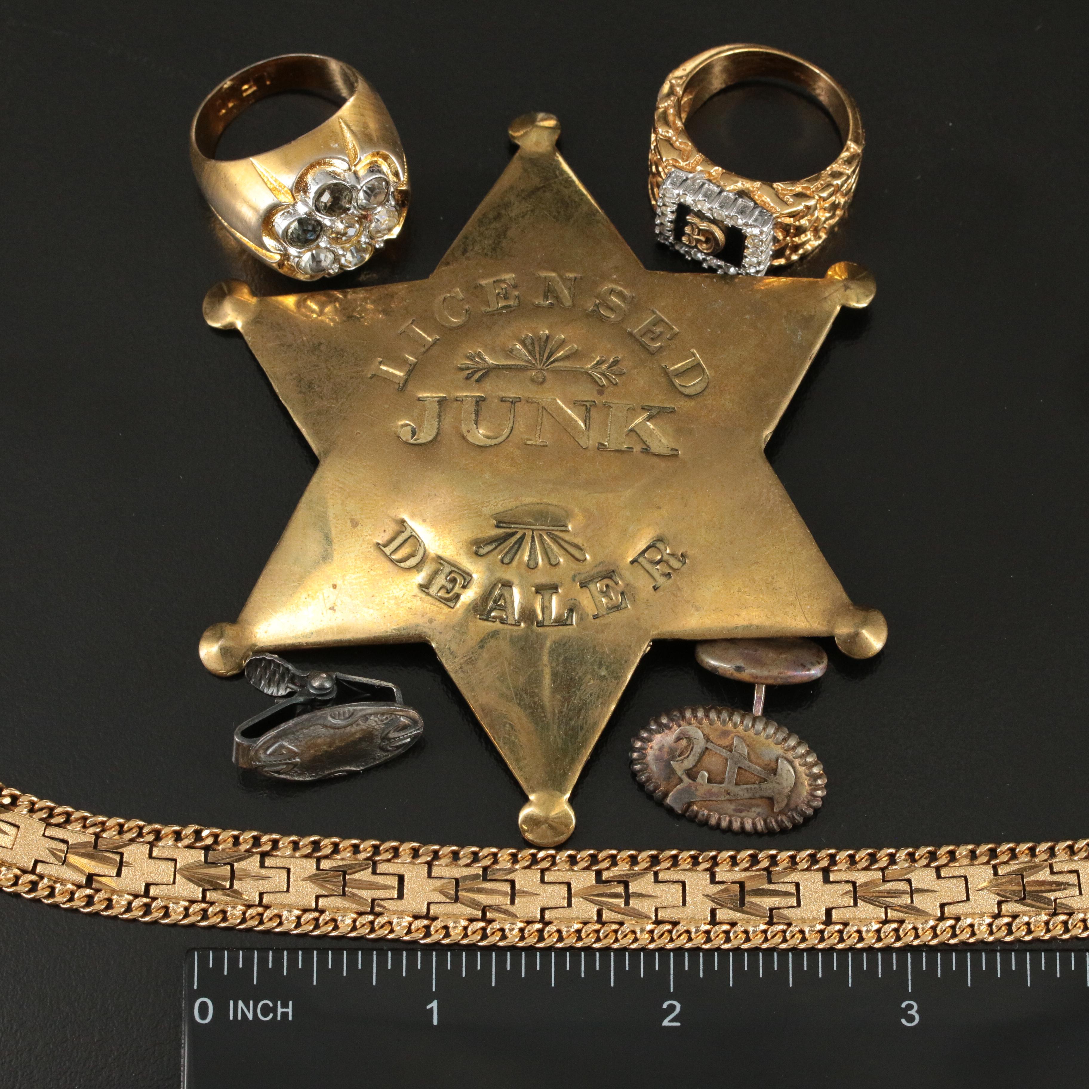 Jewelry Collection Featuring Sterling and Antique Button Chains | EBTH