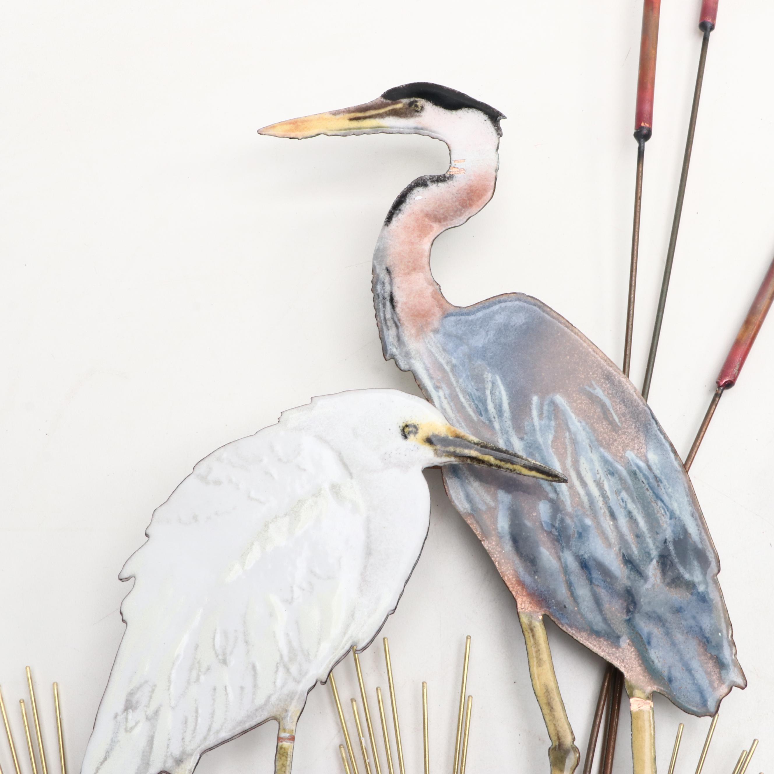 Bovano Enameled Metal Wall Bird Sculptures