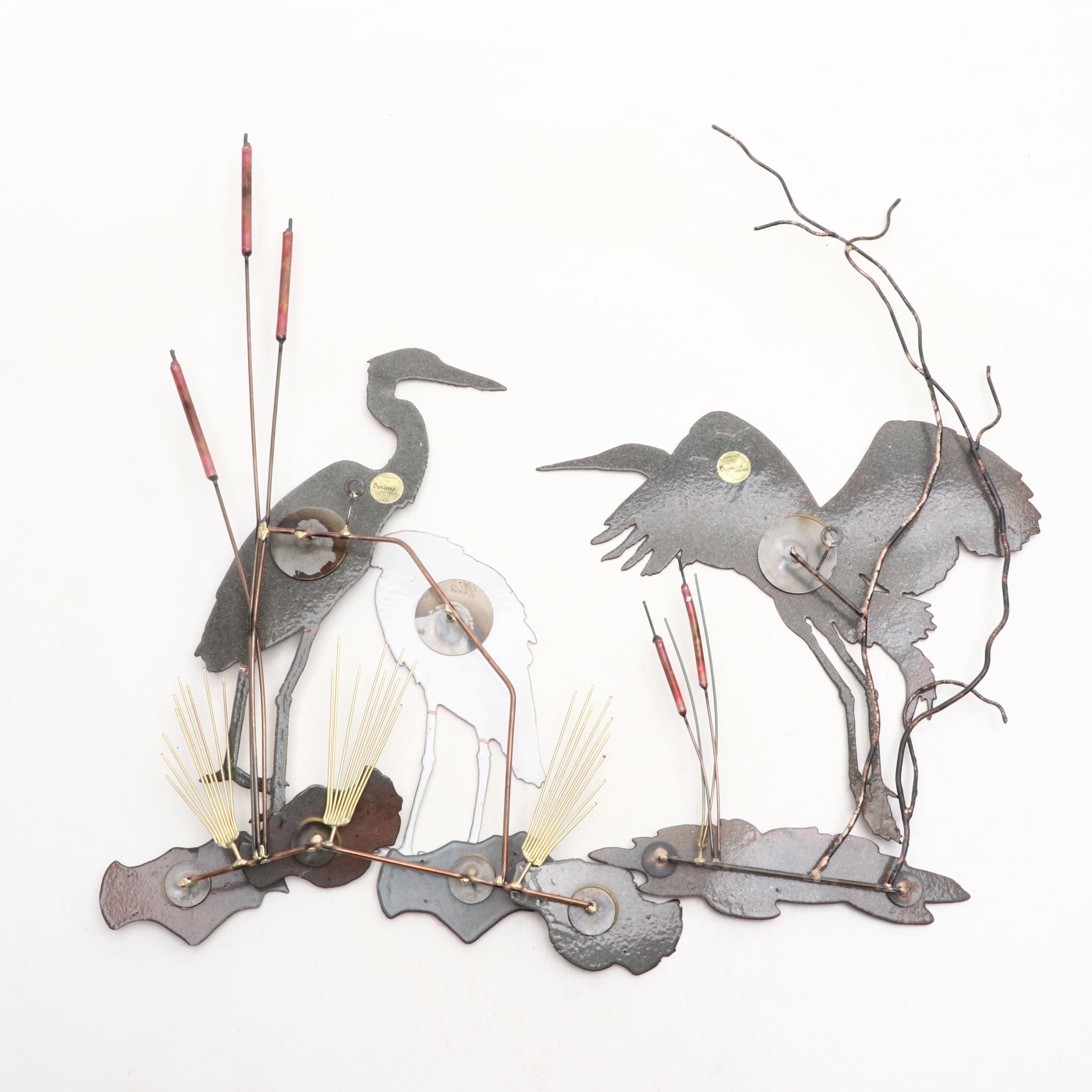Bovano Enameled Metal Wall Bird Sculptures