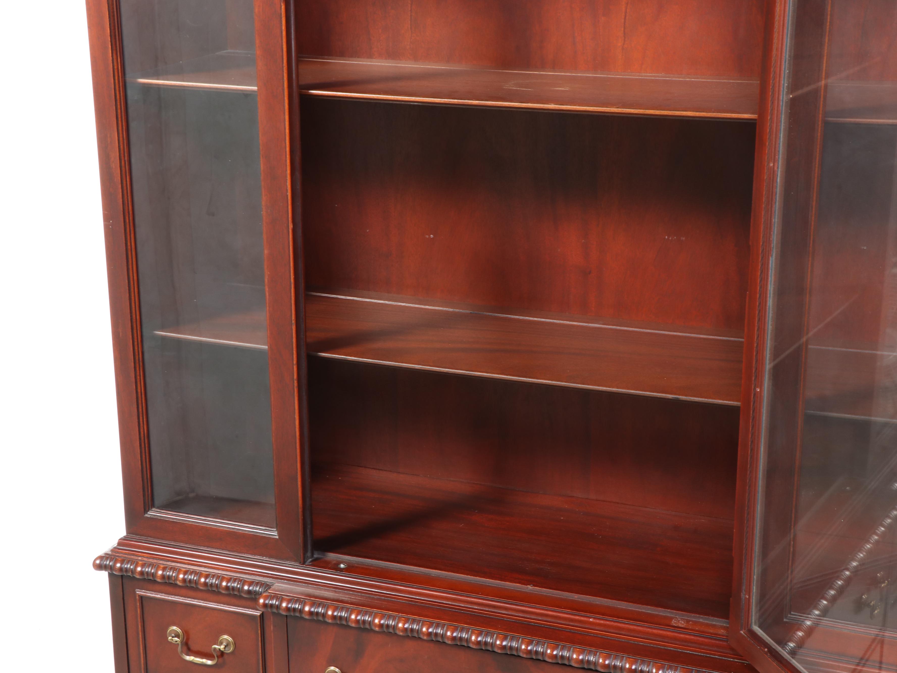 Federal Style Mahogany Secretary Bookcase, Mid to Late 20th Century