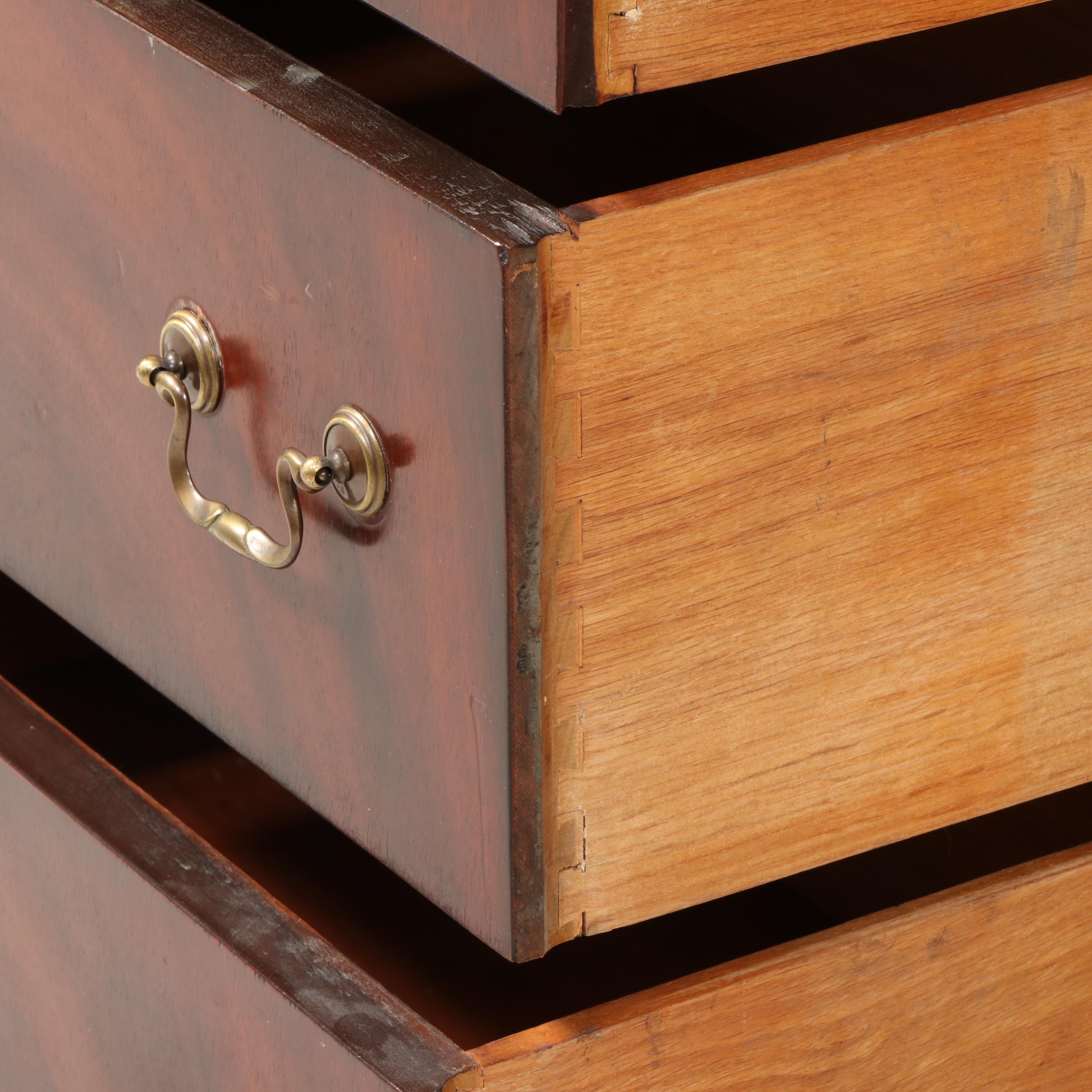 Federal Style Mahogany Secretary Bookcase, Mid to Late 20th Century