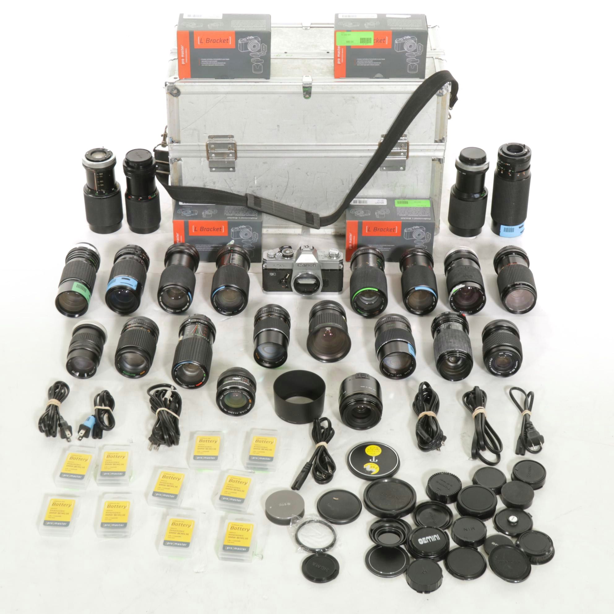 Canon FTb Camera Body with Lenses and Metal Carrying Case