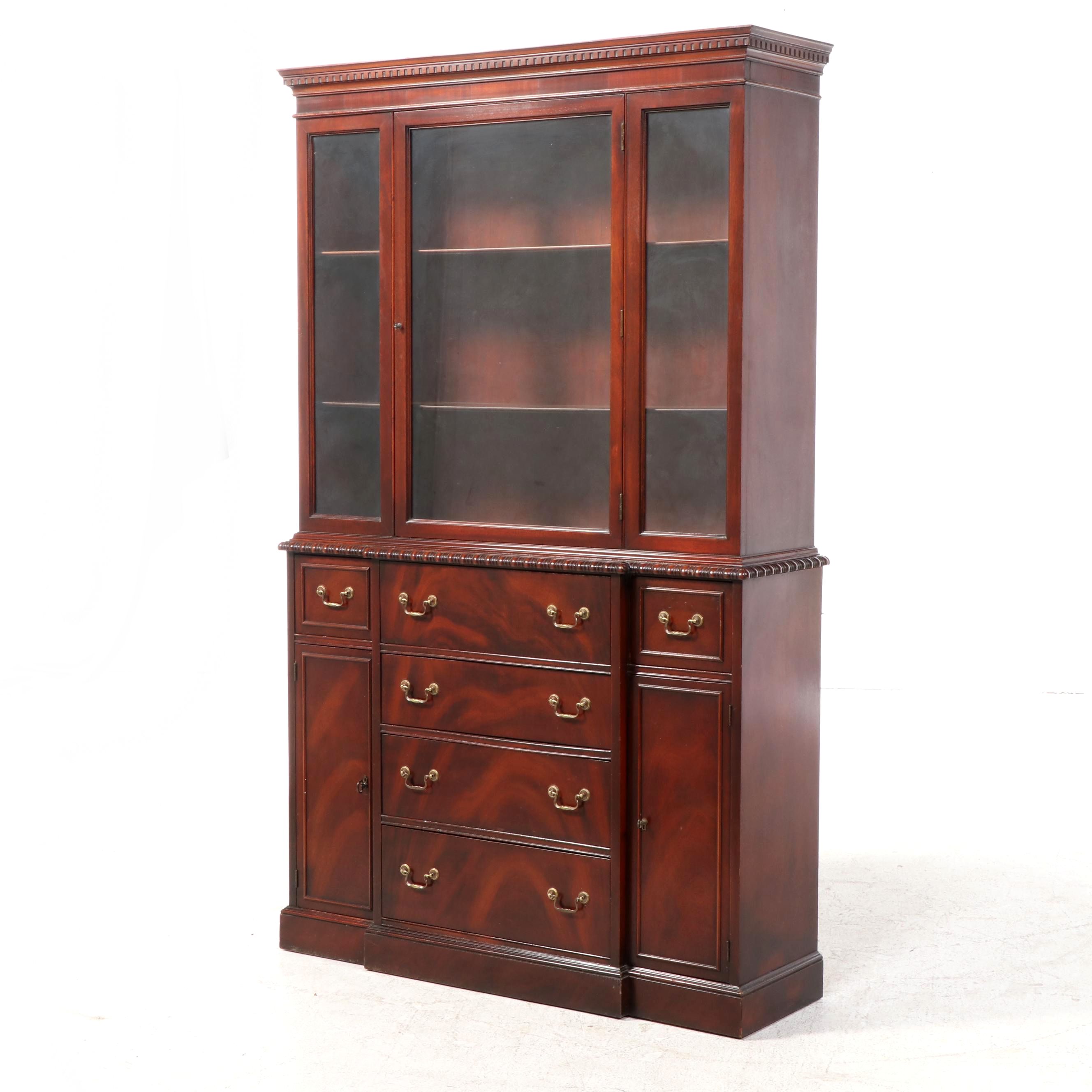 Federal Style Mahogany Secretary Bookcase, Mid to Late 20th Century