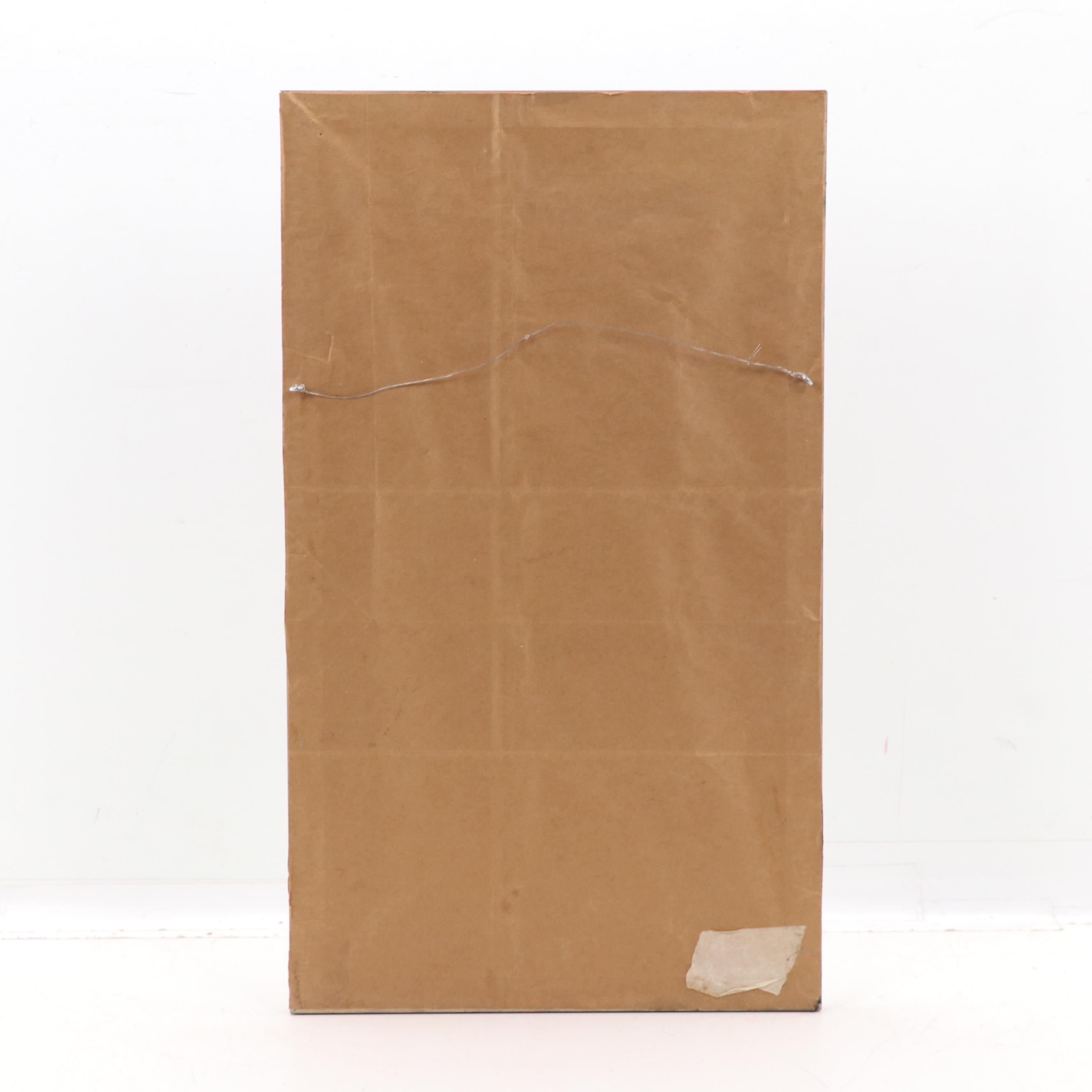 Japanese Gouache Painting of a Female Figure Under a Tree, 20th Century