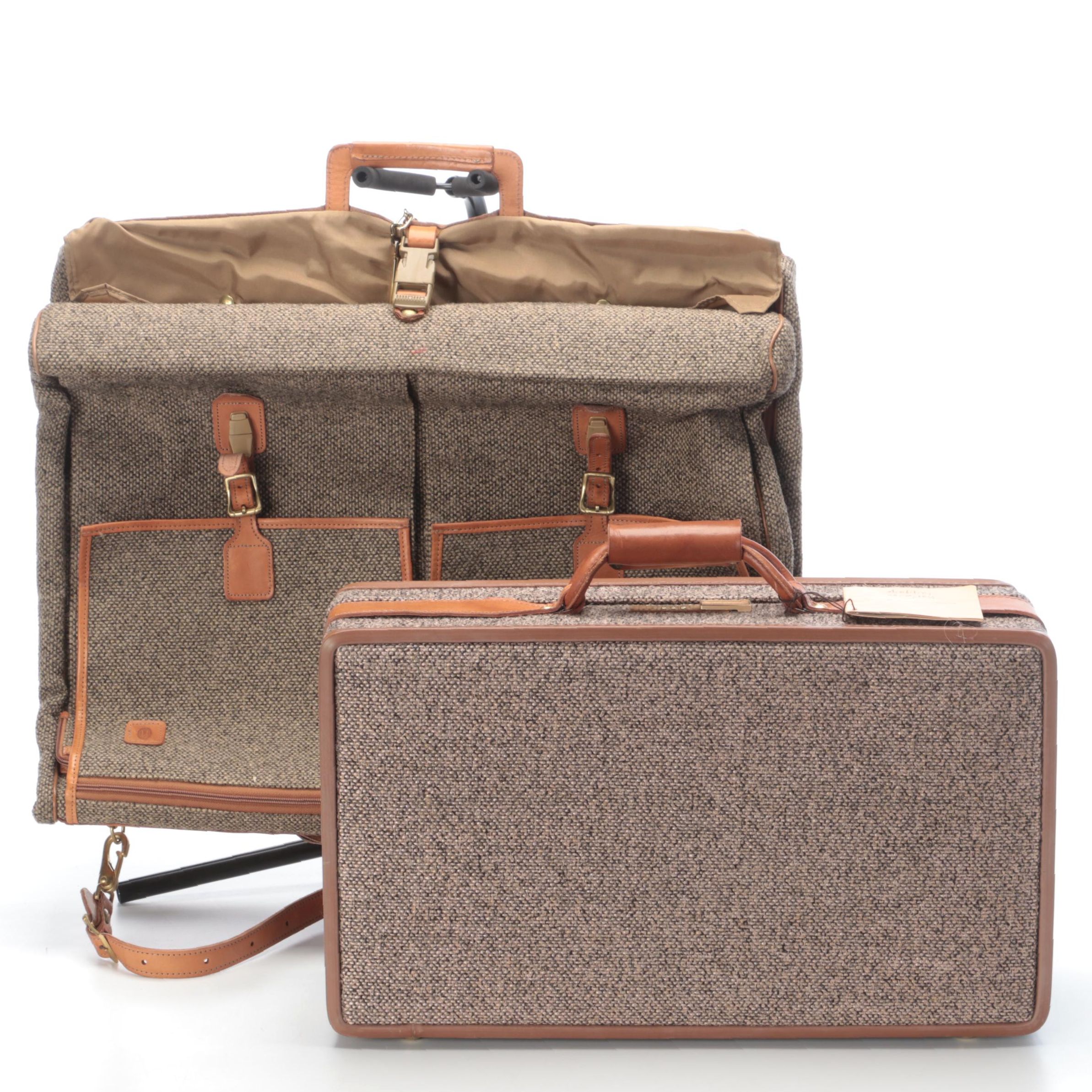 Hartmann Luggage Leather Trimmed Tweed Suitcases