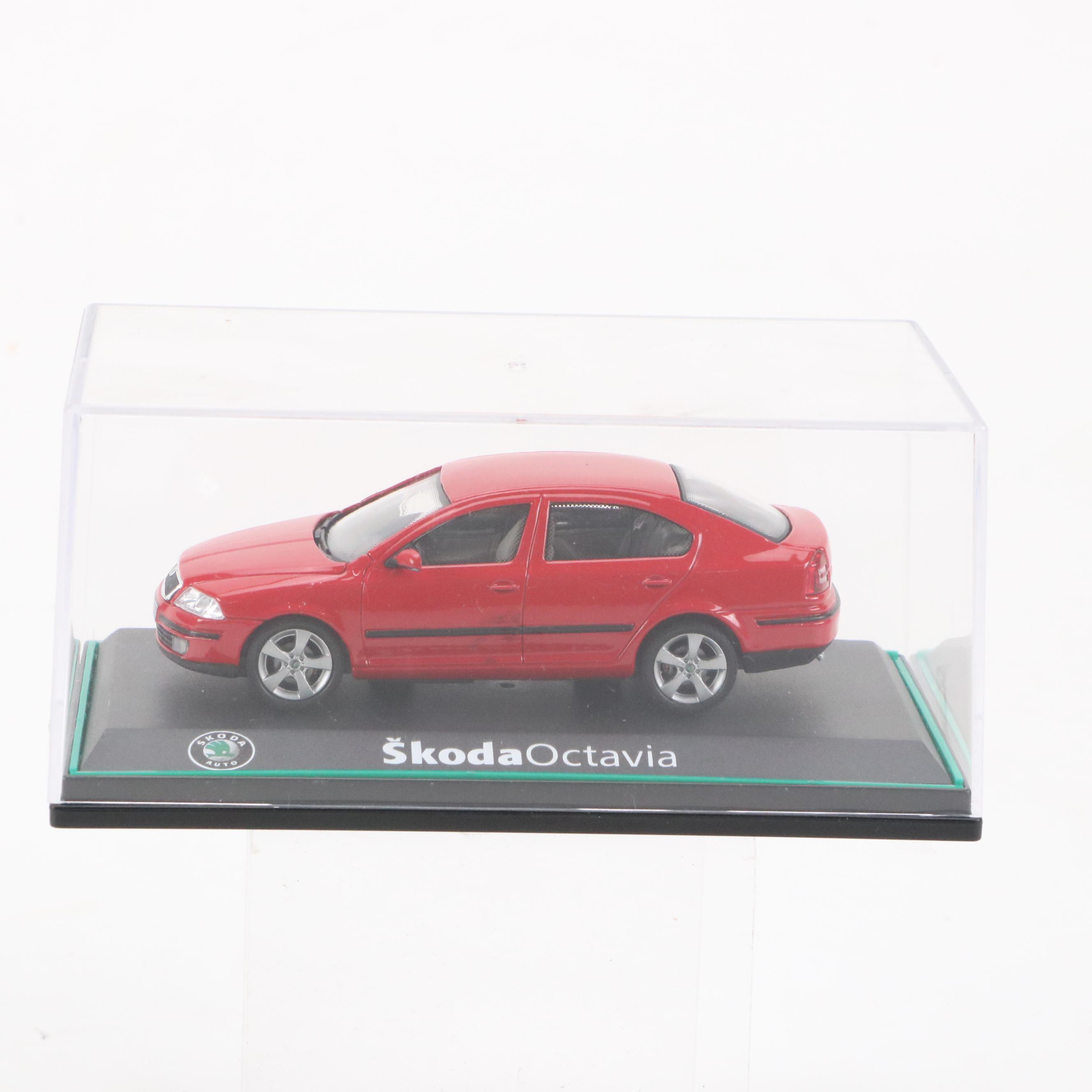Škoda Octavia Car in Display Case with Other Collectible Toy Cars