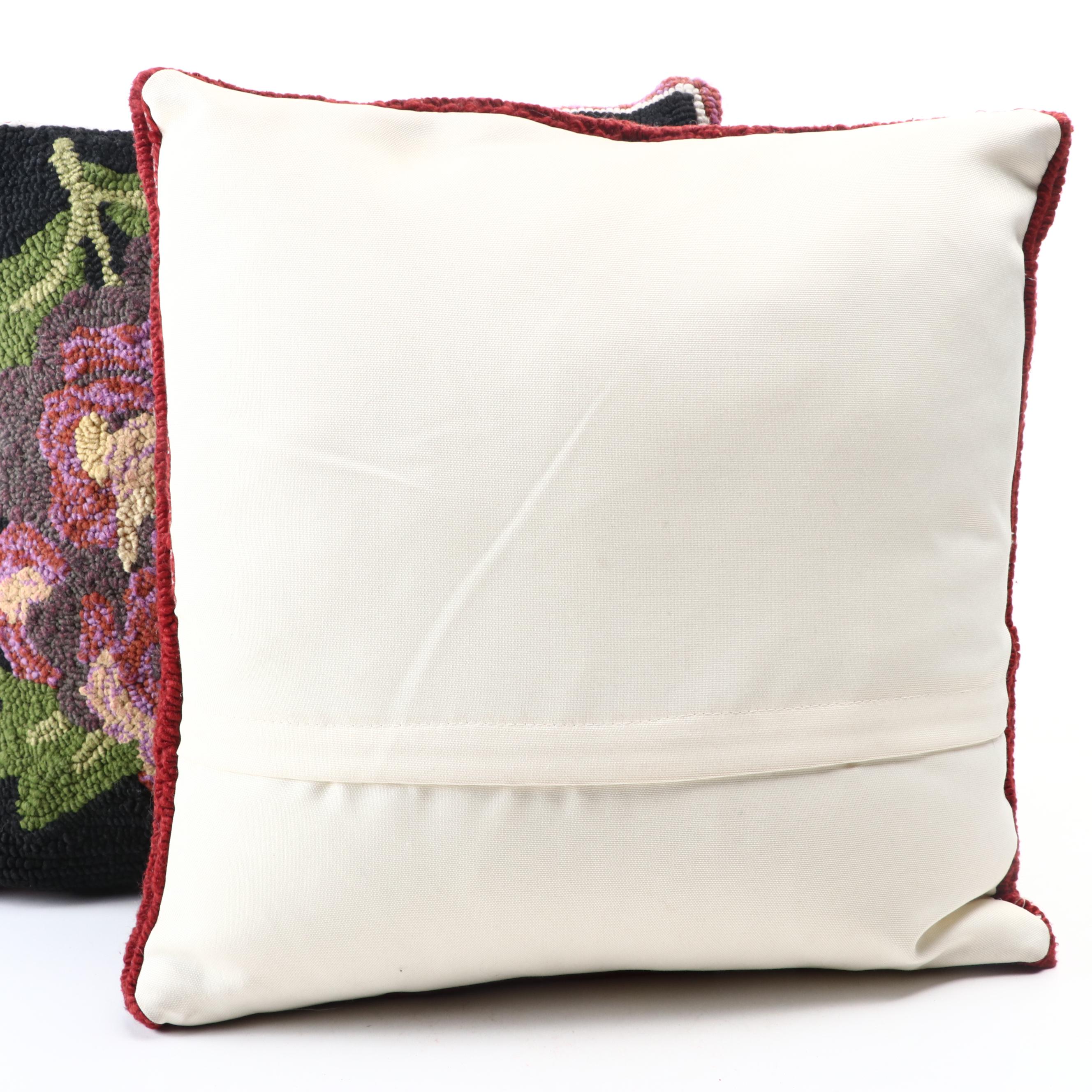 Plow & Hearth and Other Hooked Wool Nature Motif Throw Pillows