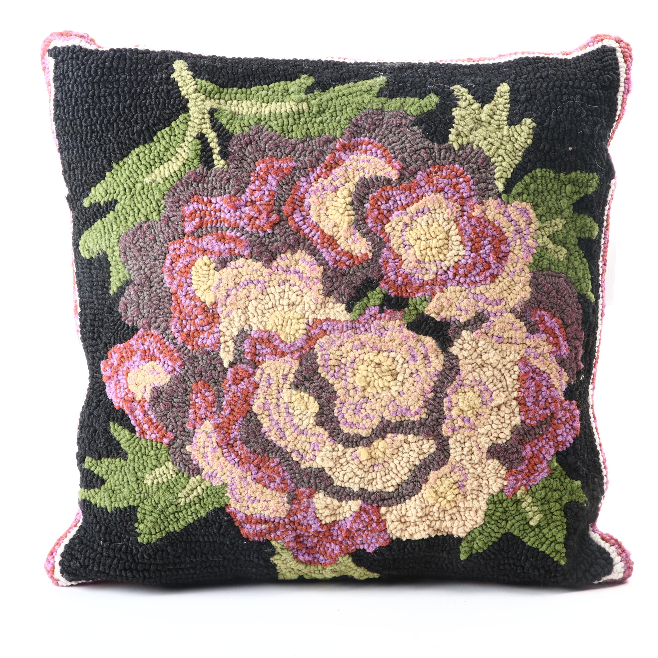 Plow & Hearth and Other Hooked Wool Nature Motif Throw Pillows