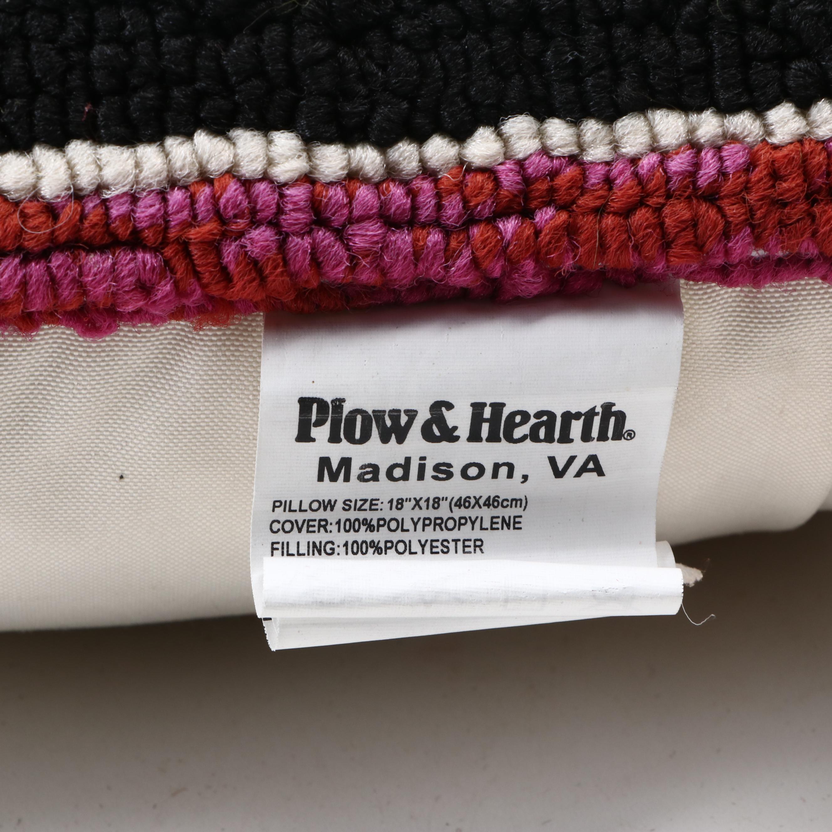 Plow & Hearth and Other Hooked Wool Nature Motif Throw Pillows