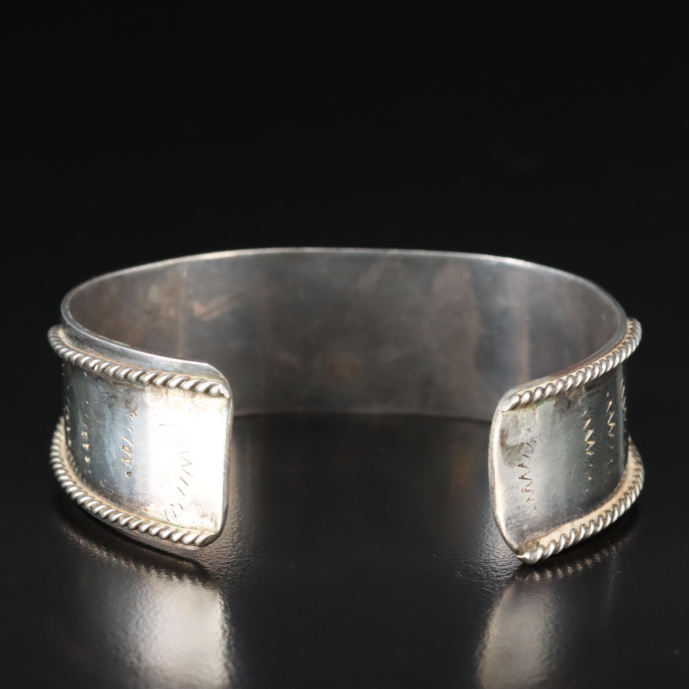 Signed Sterling Turquoise Cuff