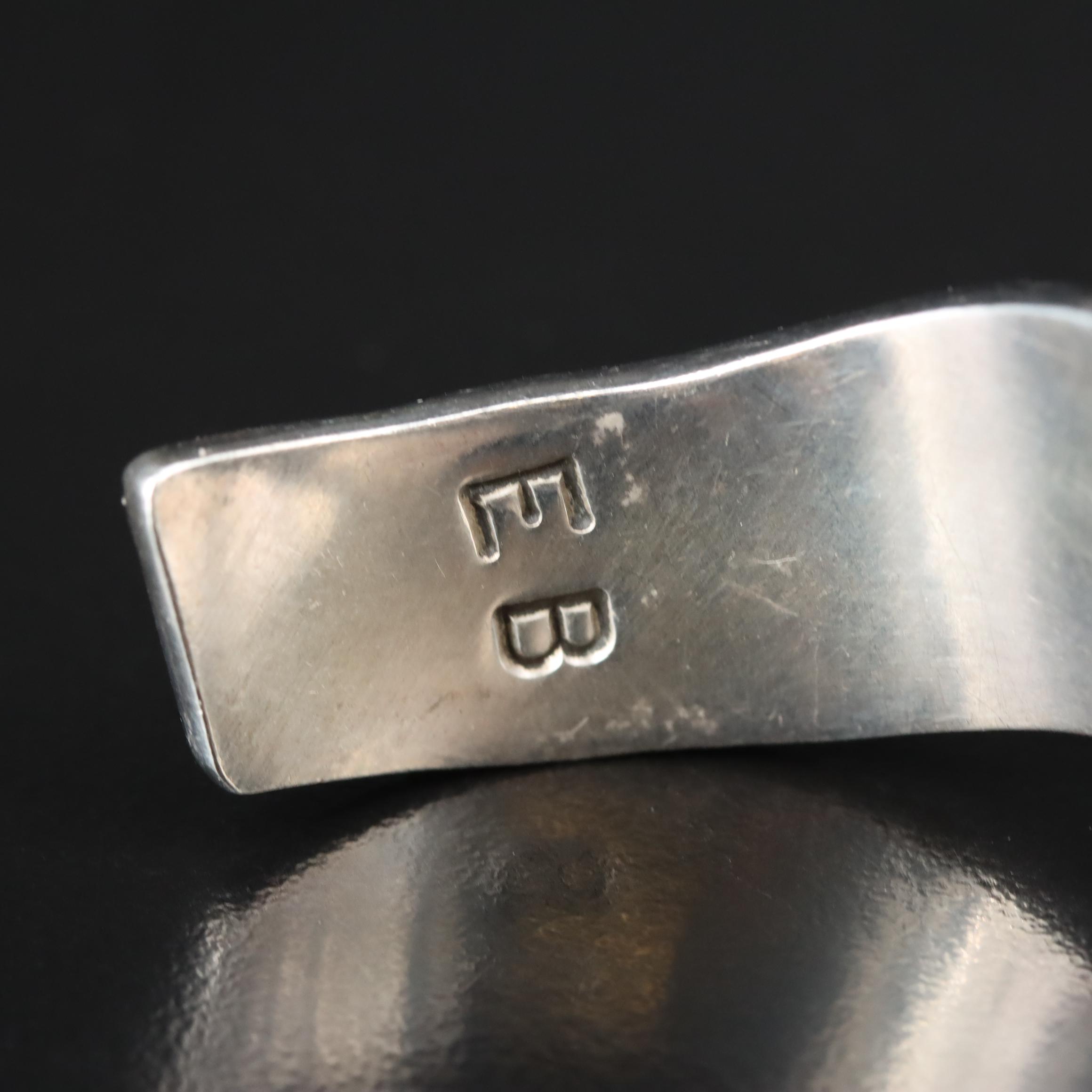 Edward Becenti, Navajo Diné Sterling Coral and Sugilite Cuff