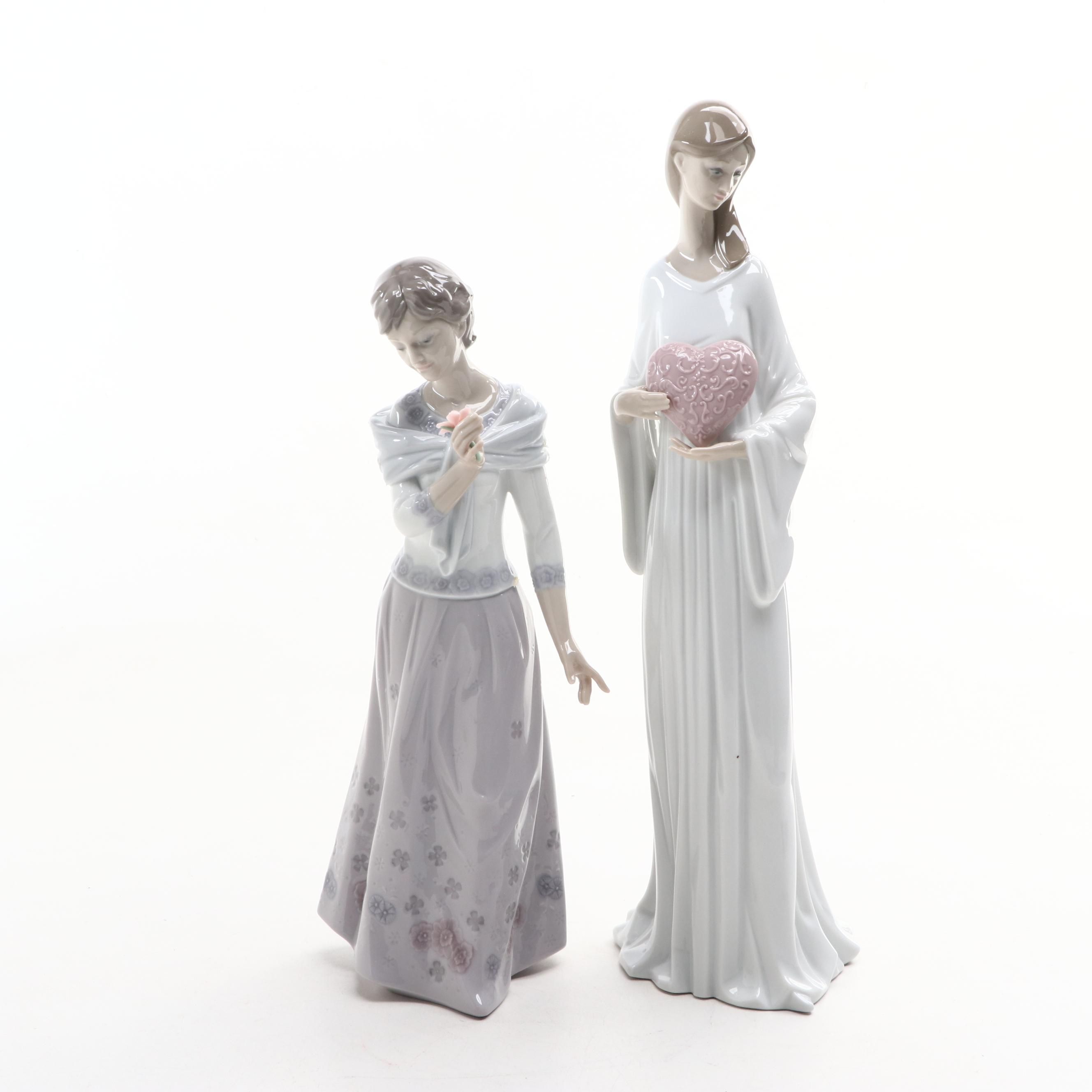 Lladró "A Grandmother's Love" and "Love" Porcelain Figurines