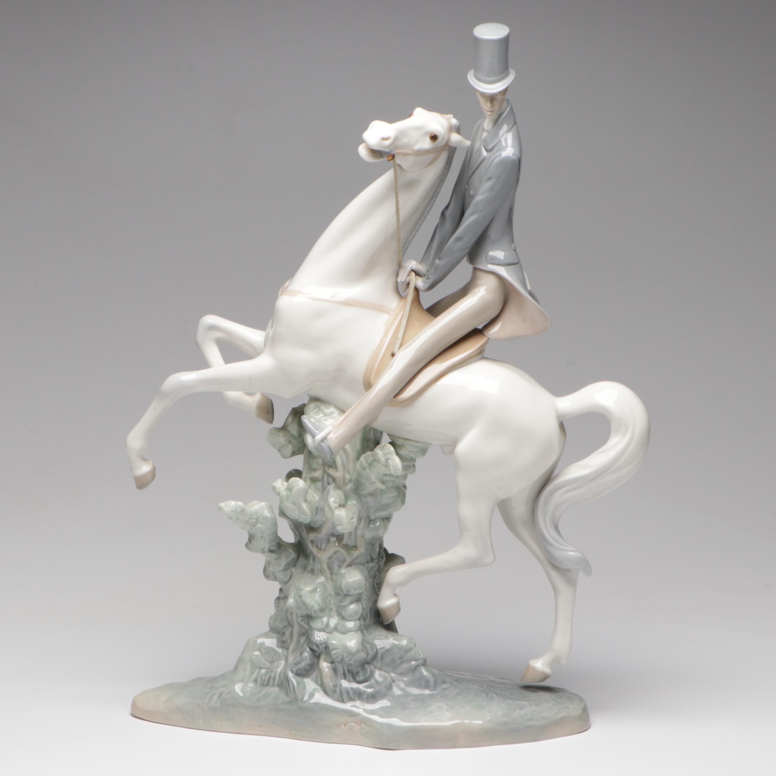 Lladró "Man on Horse" Porcelain Figurine by Fulgencio Garcia, 1977