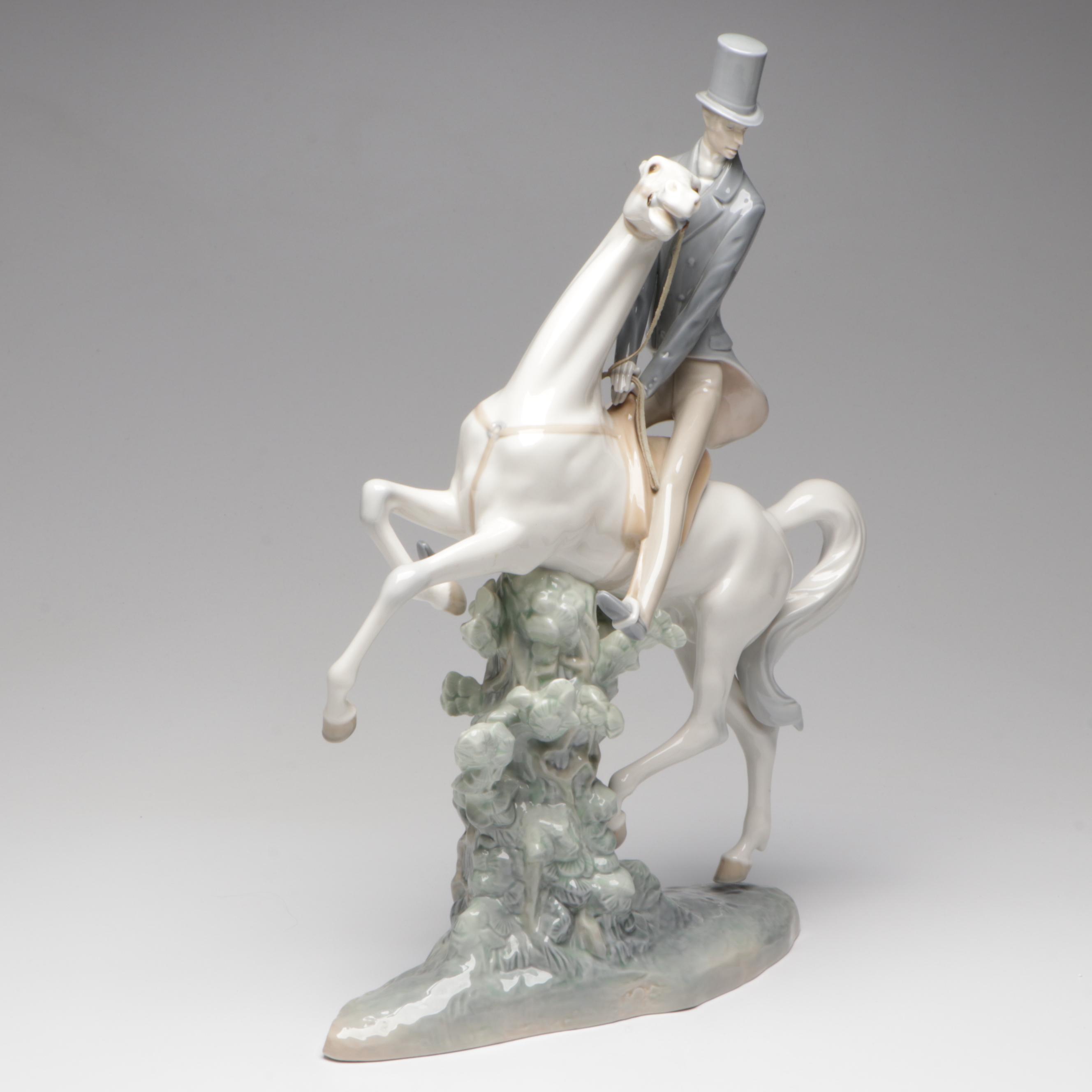 Lladró "Man on Horse" Porcelain Figurine by Fulgencio Garcia, 1977