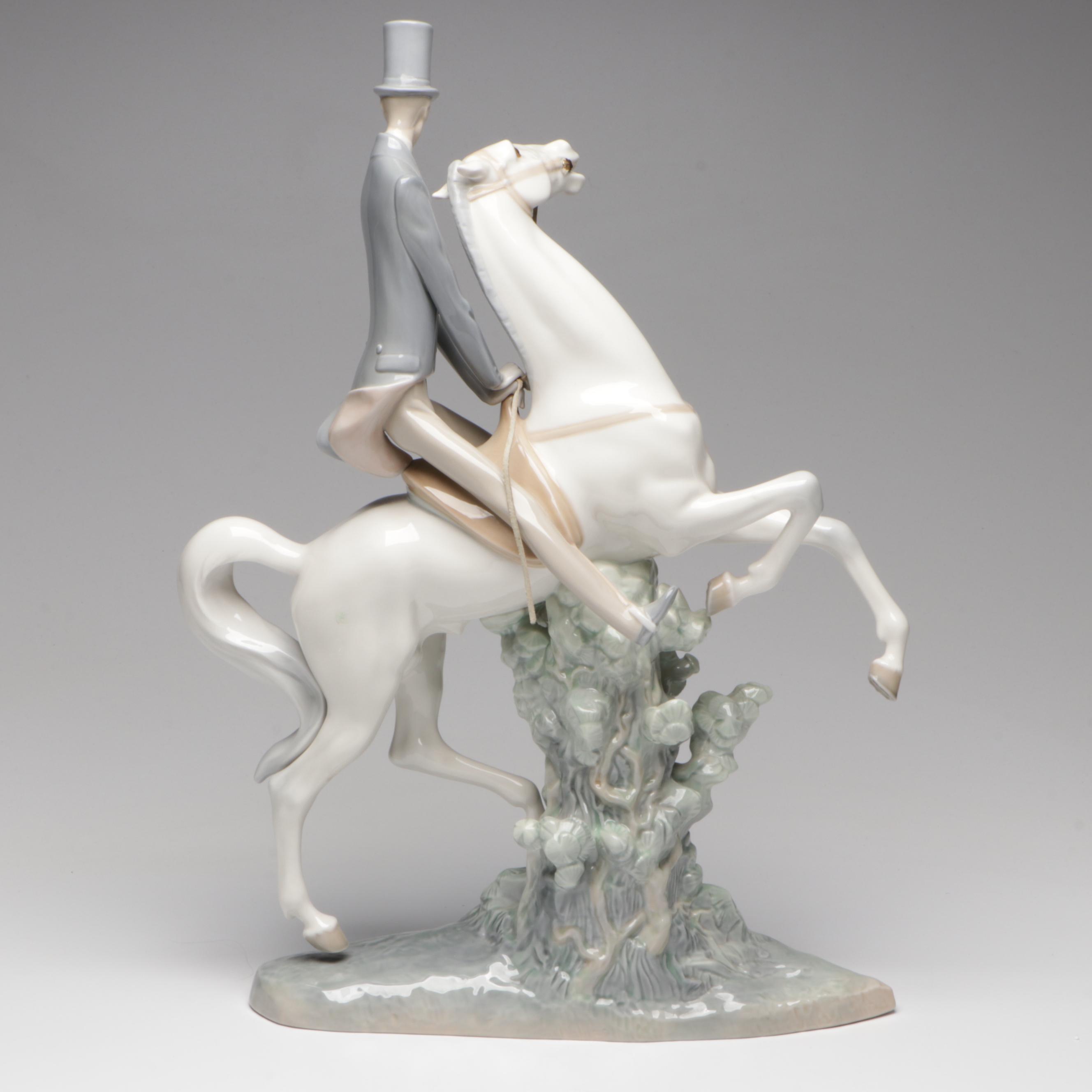 Lladró "Man on Horse" Porcelain Figurine by Fulgencio Garcia, 1977