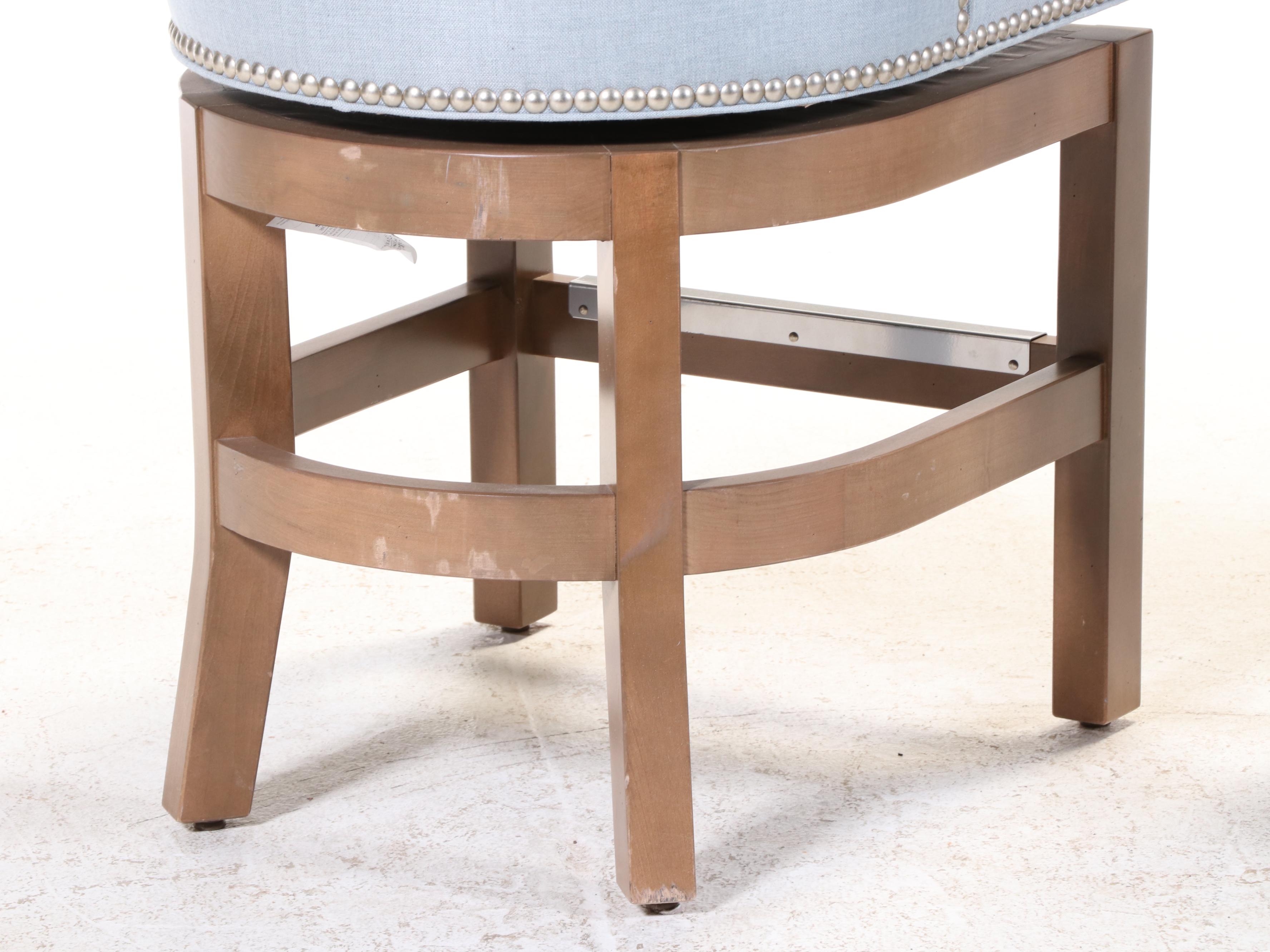 Pair of Ballard  Designs Barrel Back Swivel Stools