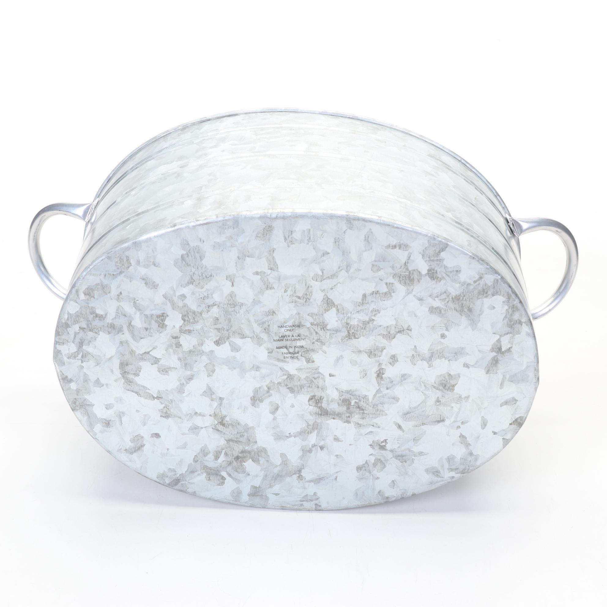 Three Galvanized Aluminum Tubs and Five Letters EBTH