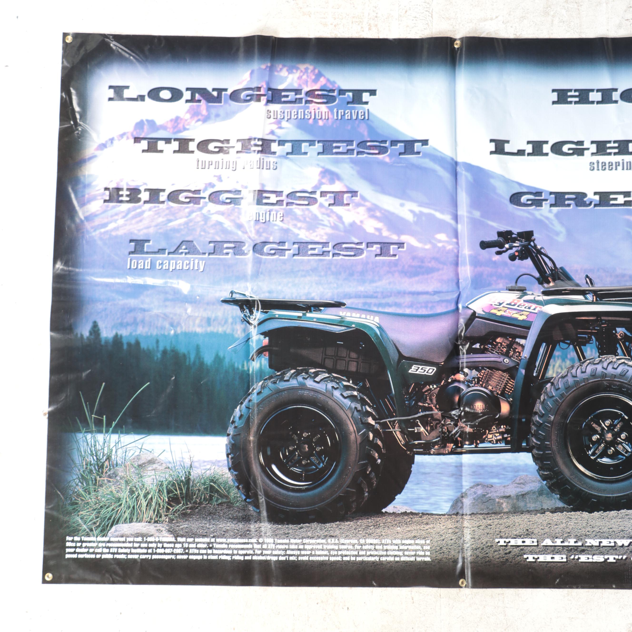 Yamaha Big Bear 350 4x4 ATV Vinyl Banner Advertisement, 1996