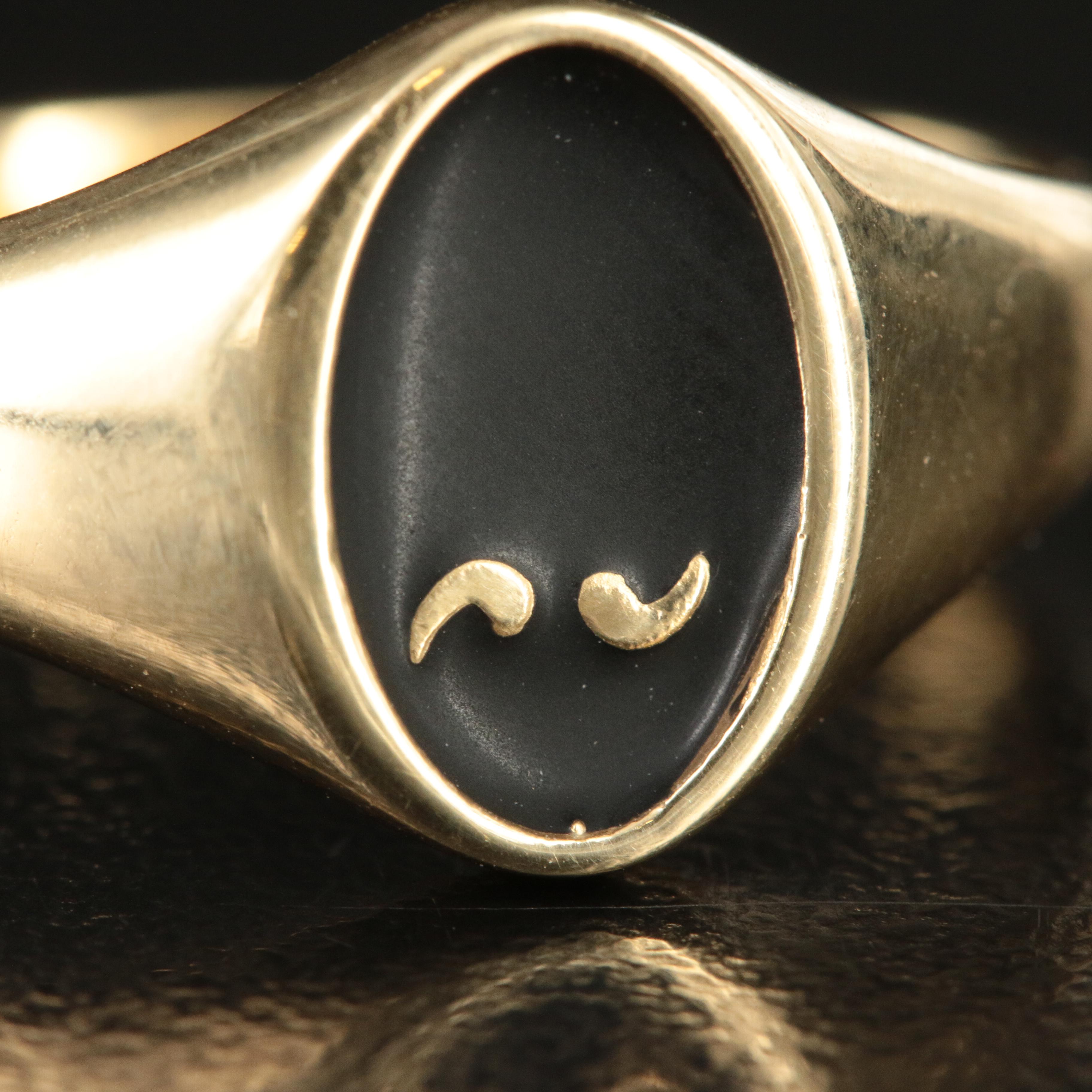 Marco Dal Maso 18K Black Enamel Signet Ring