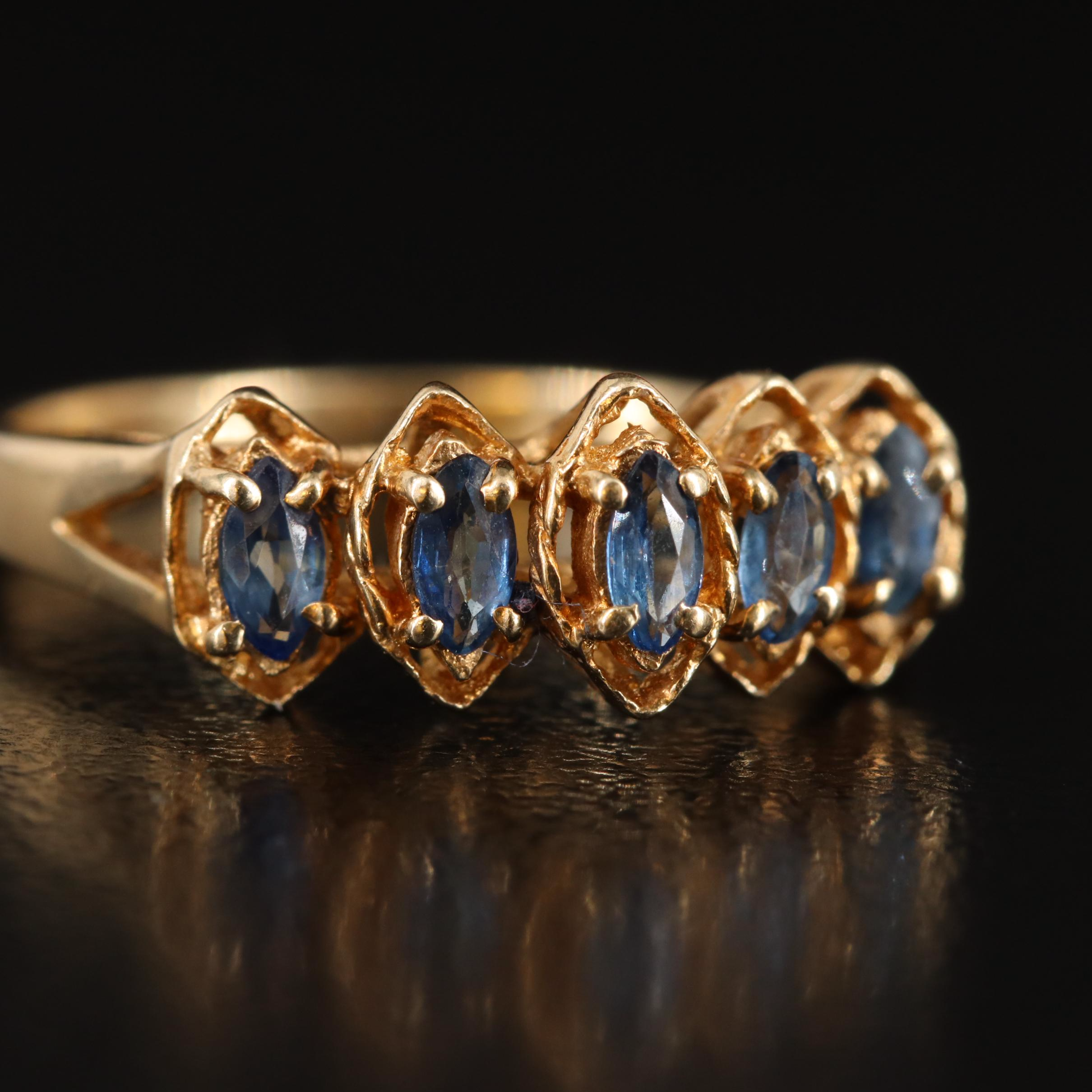 Vintage 10K Sapphire Ring
