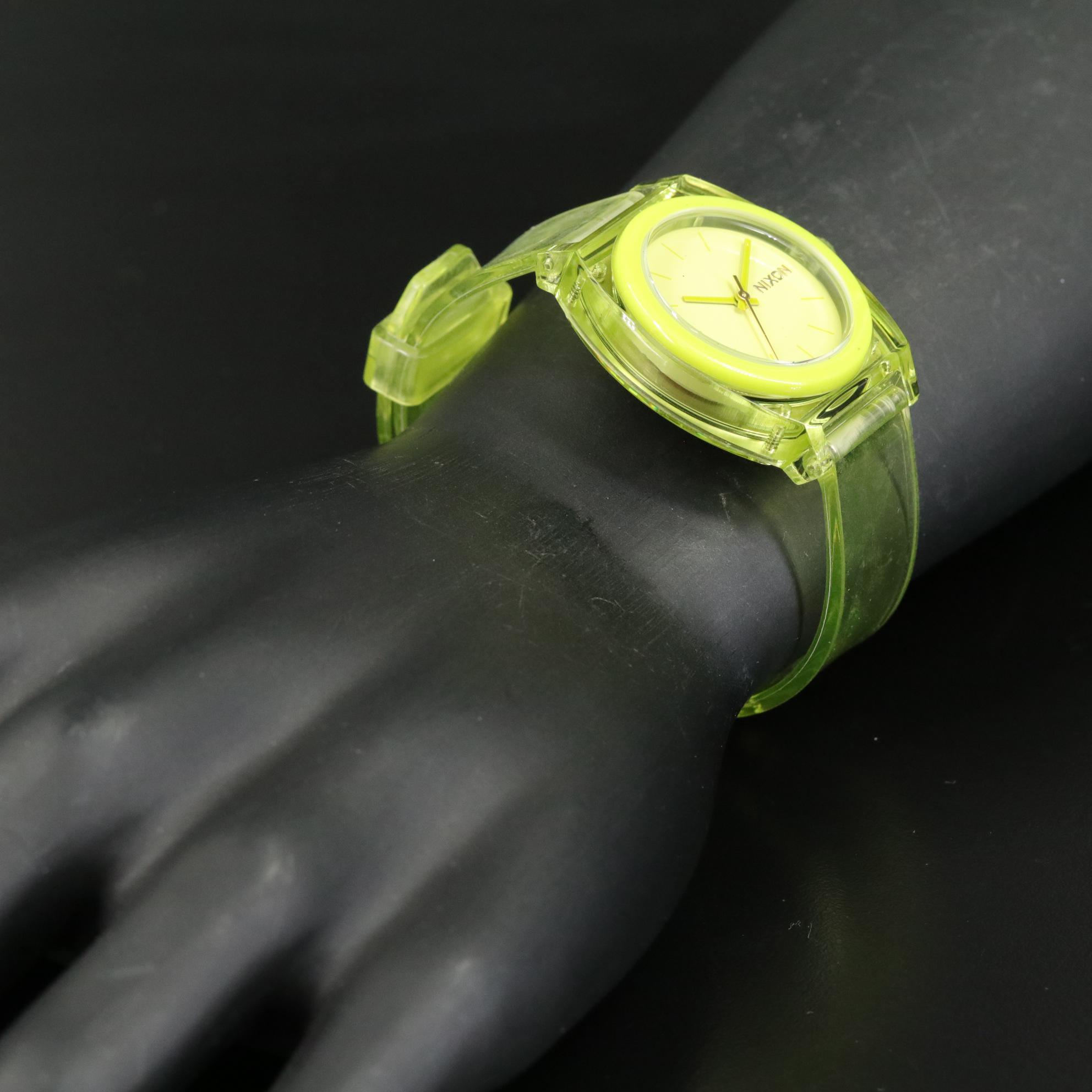 Nixon Medium Time Teller P Watch in Lime Green with Box