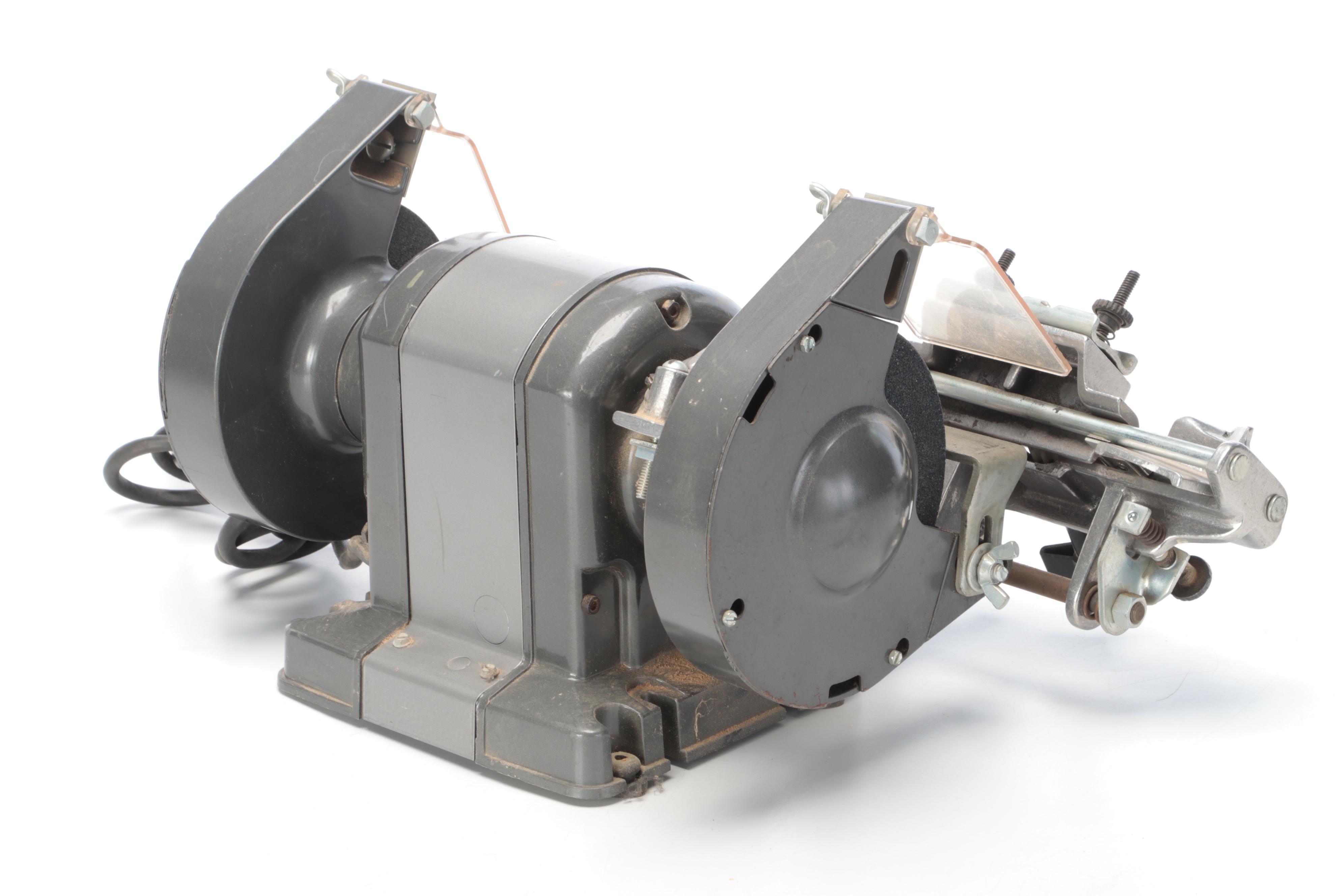 Craftsman 1/3 HP Dual Head Bench Grinder With Delta Sharpener, Late 20th Century