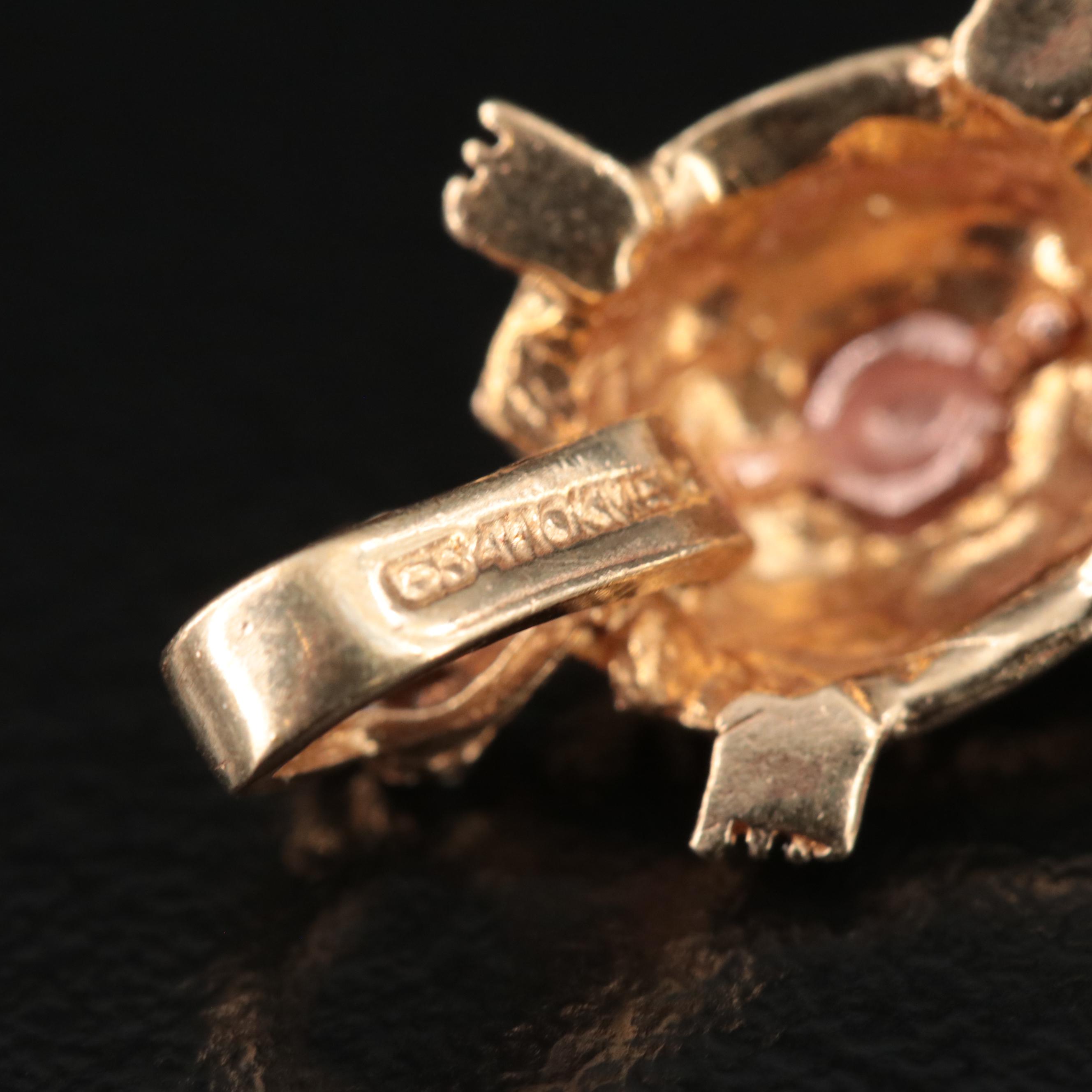 14K Turtle Ring with Articulated Heads and 10K Turtle Pendant