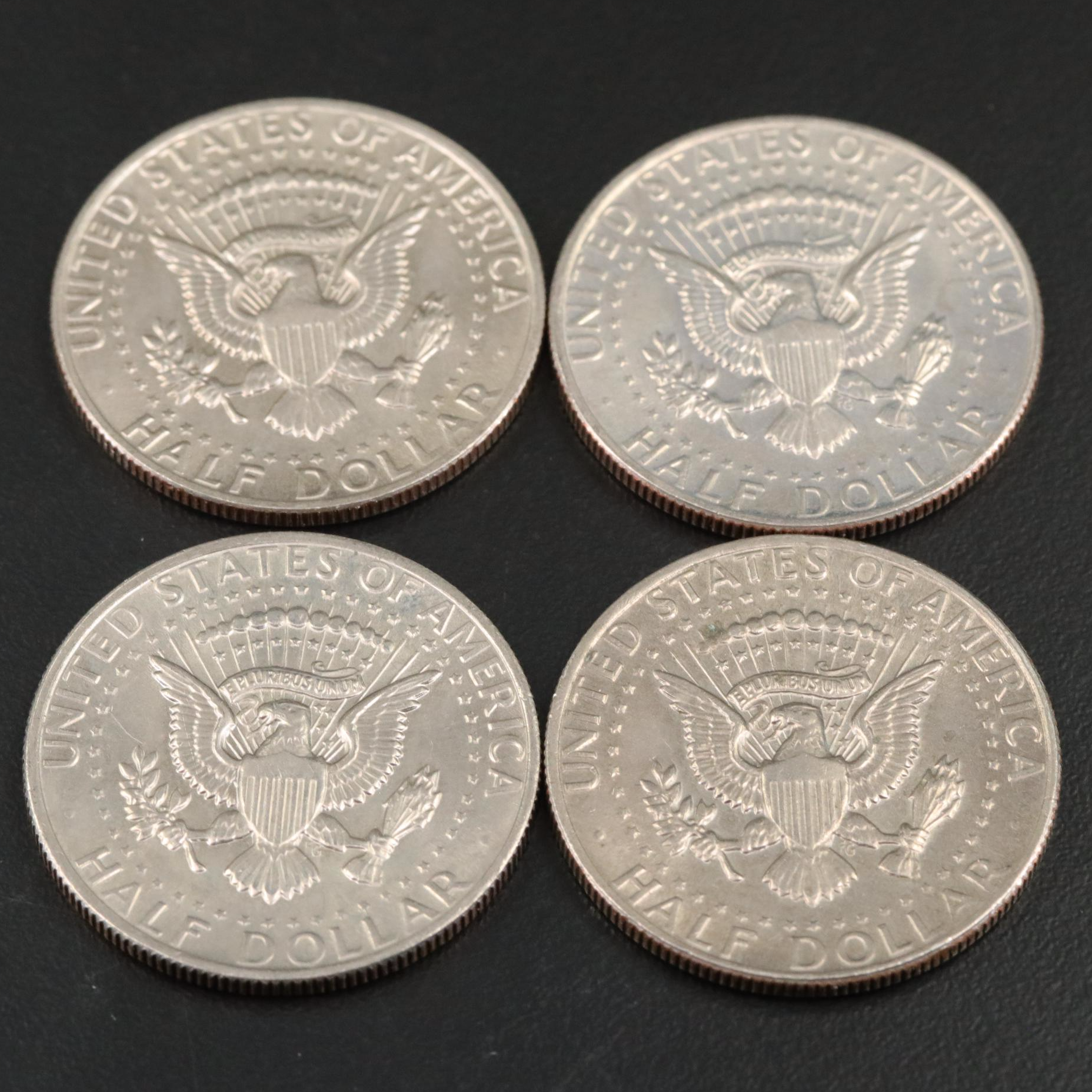 Seven Rolls of Kennedy Half Dollars, 70s to 90s