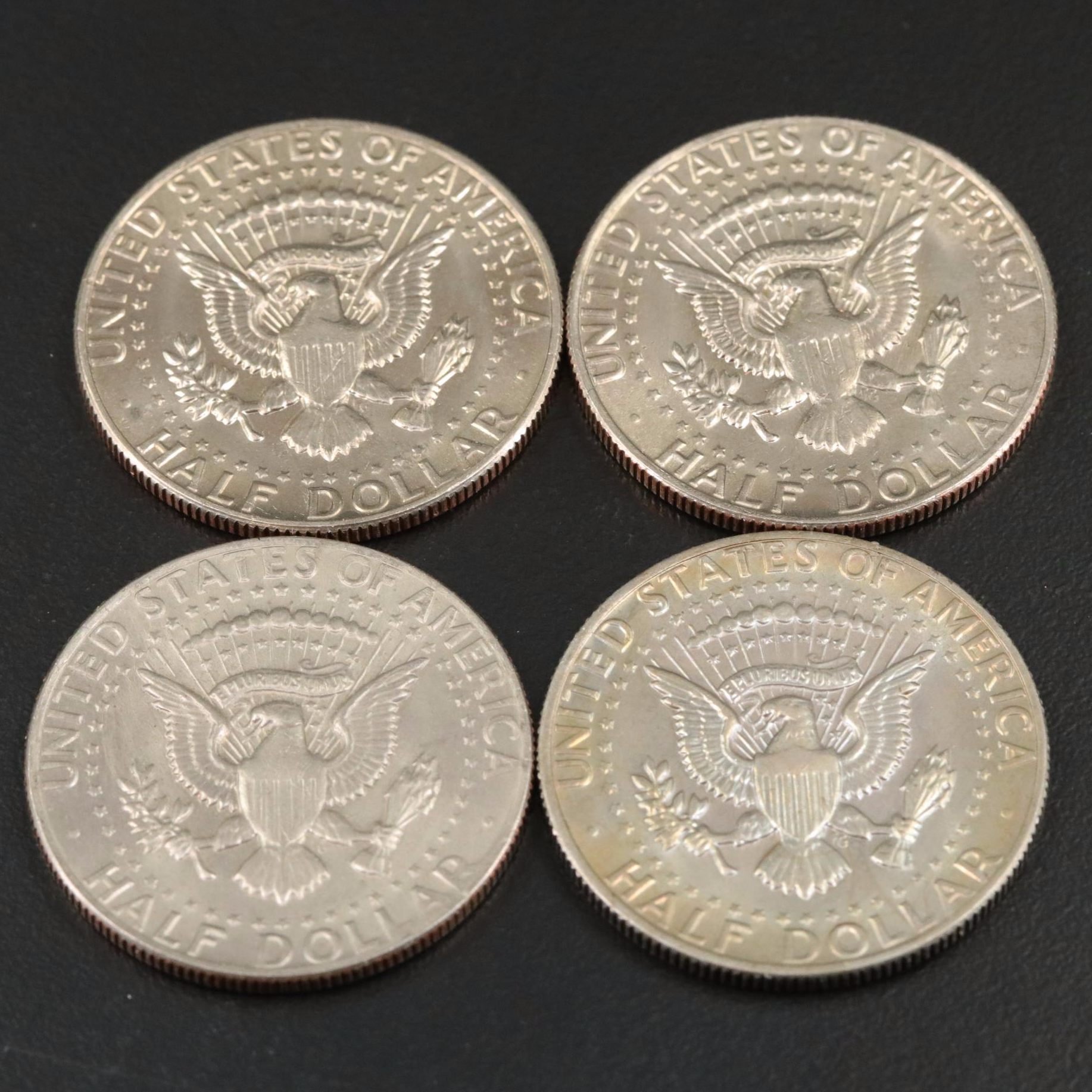 Seven Rolls of Kennedy Half Dollars, 70s to 90s