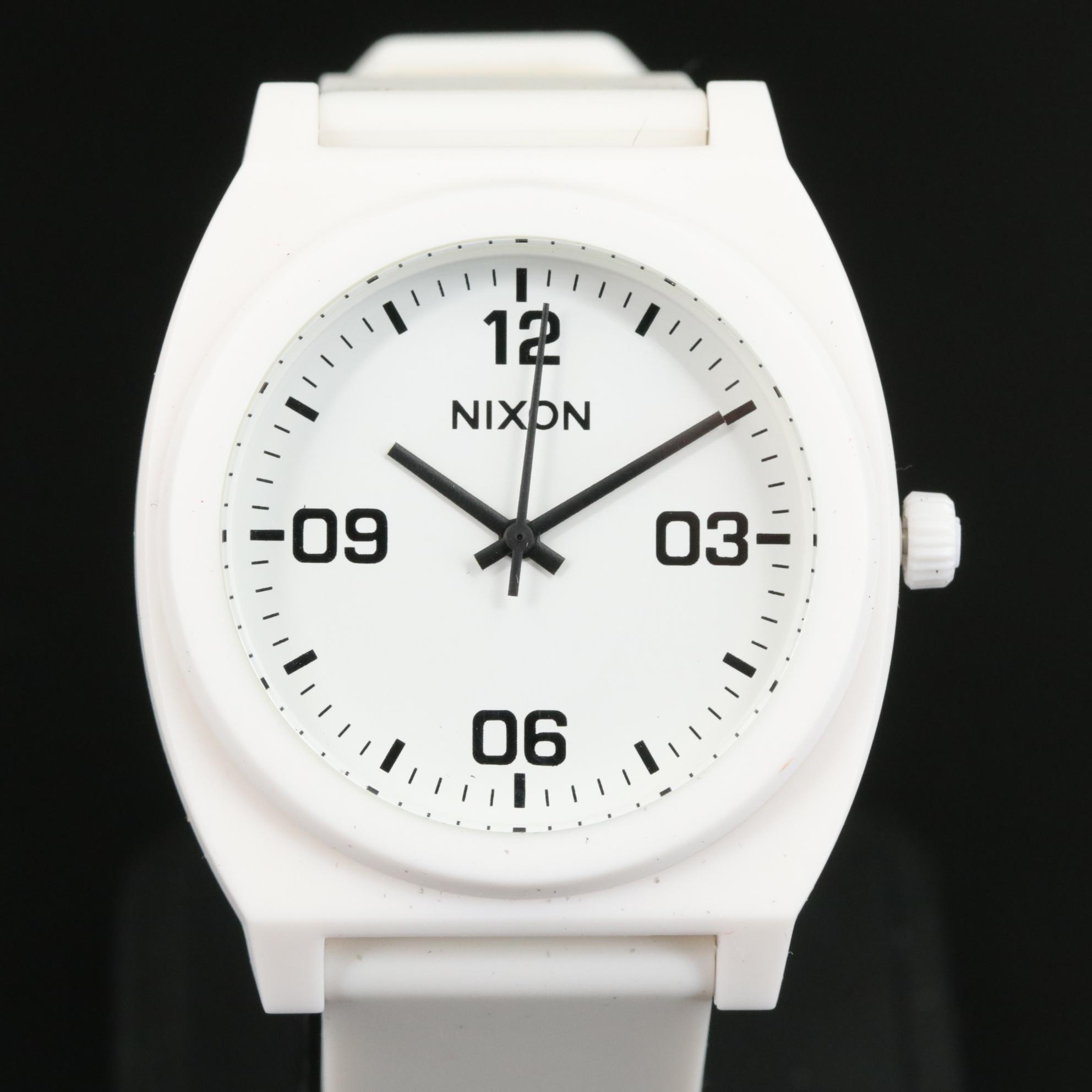 Nixon Time Teller P Corp Matte White and Black Watch with Box