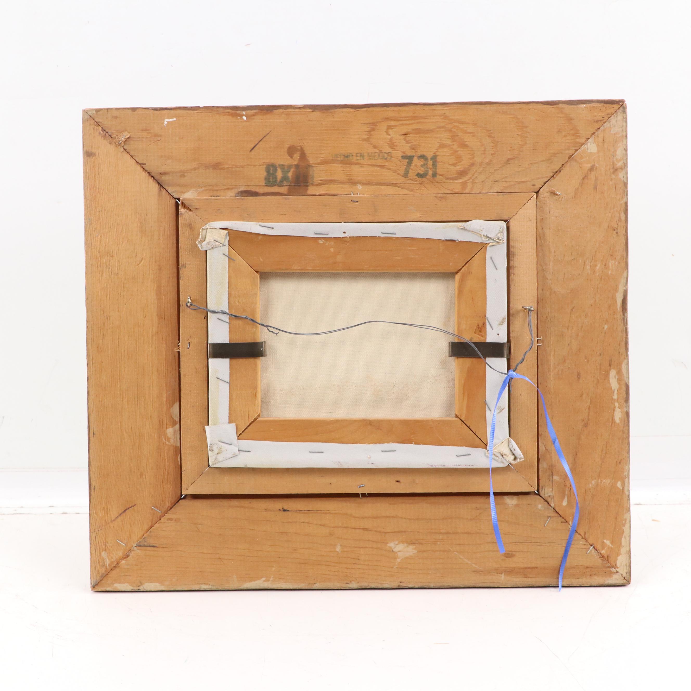 Oil Painting of Cottages on Lake