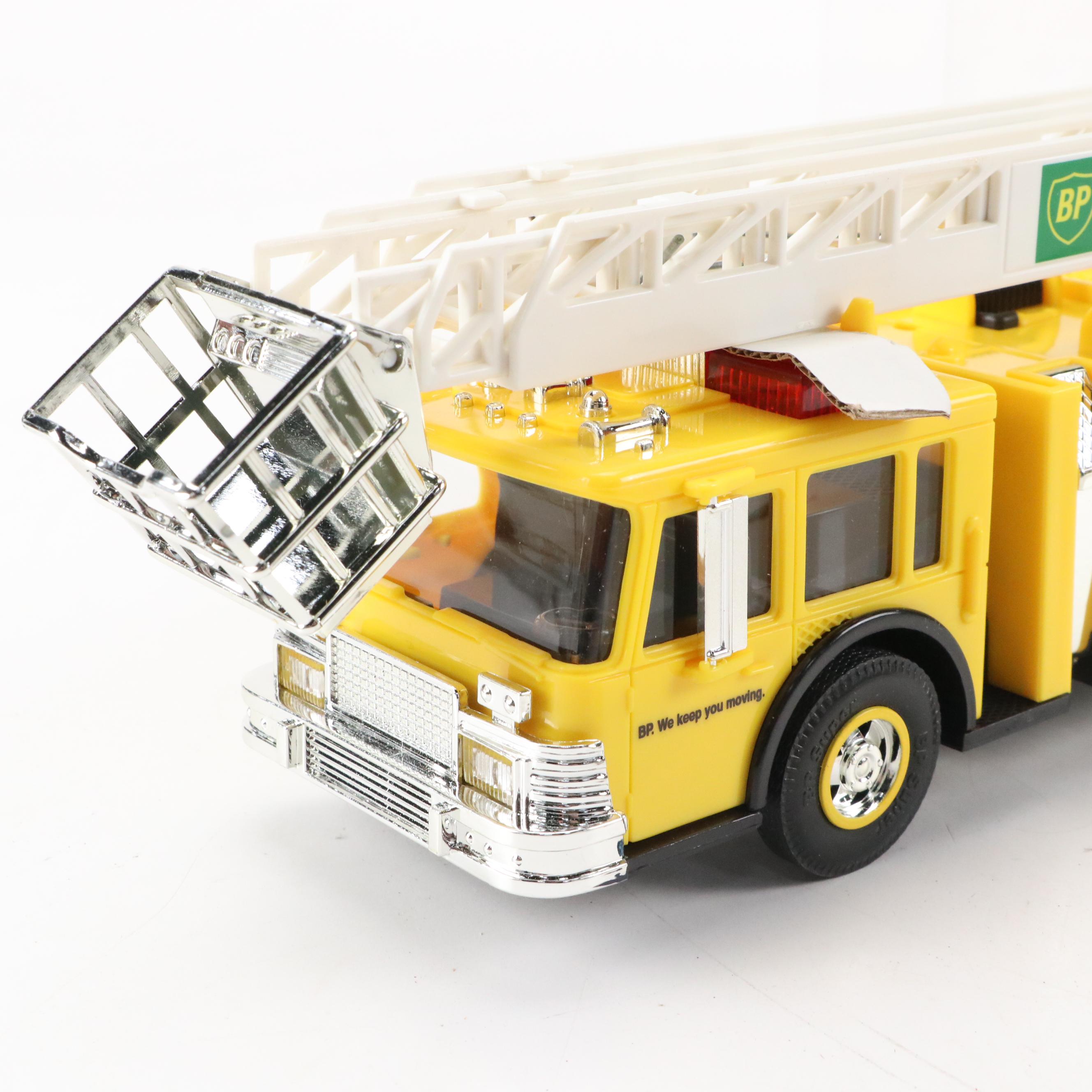 Amoco Toy Tanker Truck with Toy Fire Truck, Softball Glove and Baseballs