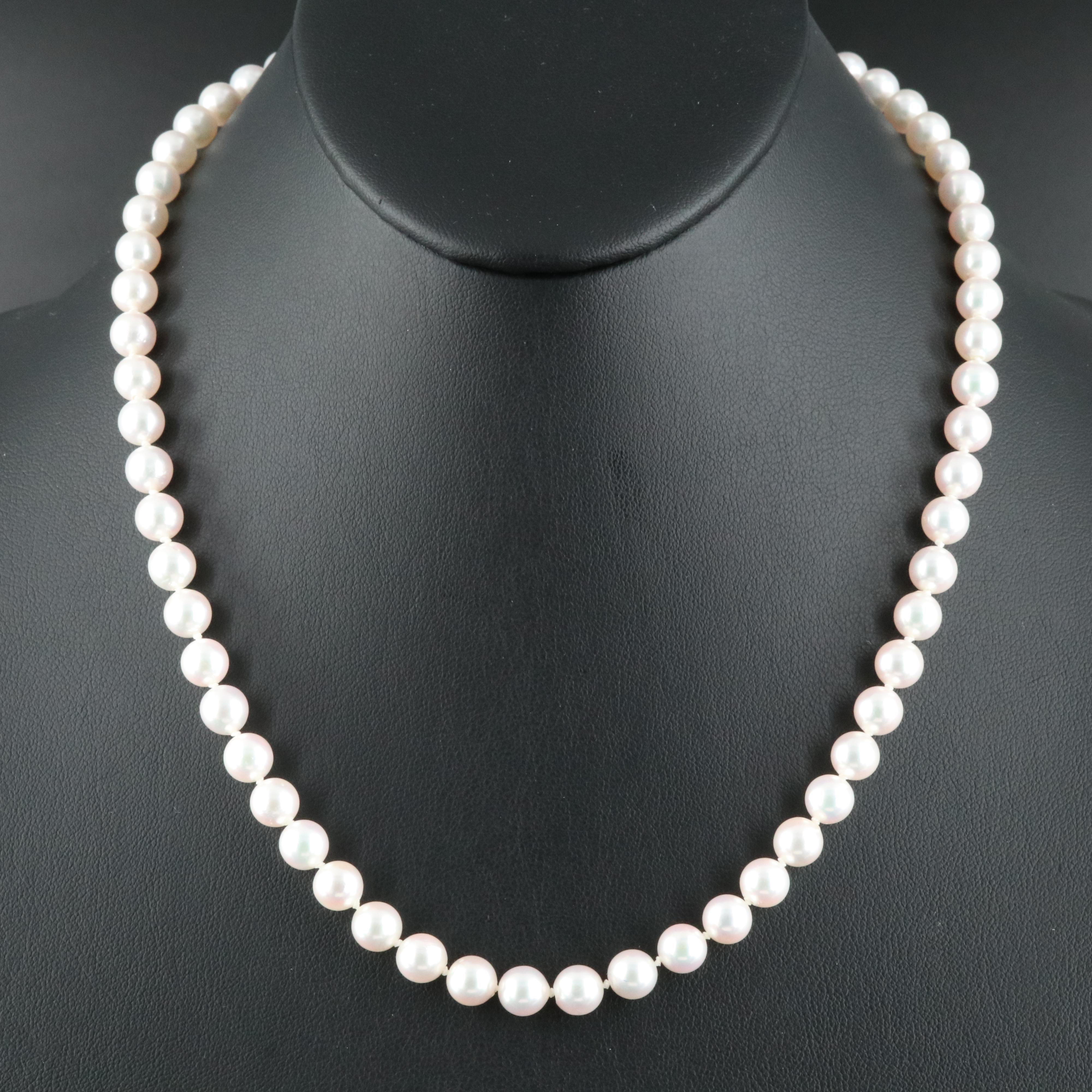 Tasaki Shinju Pearl Necklace with 18K Clasp
