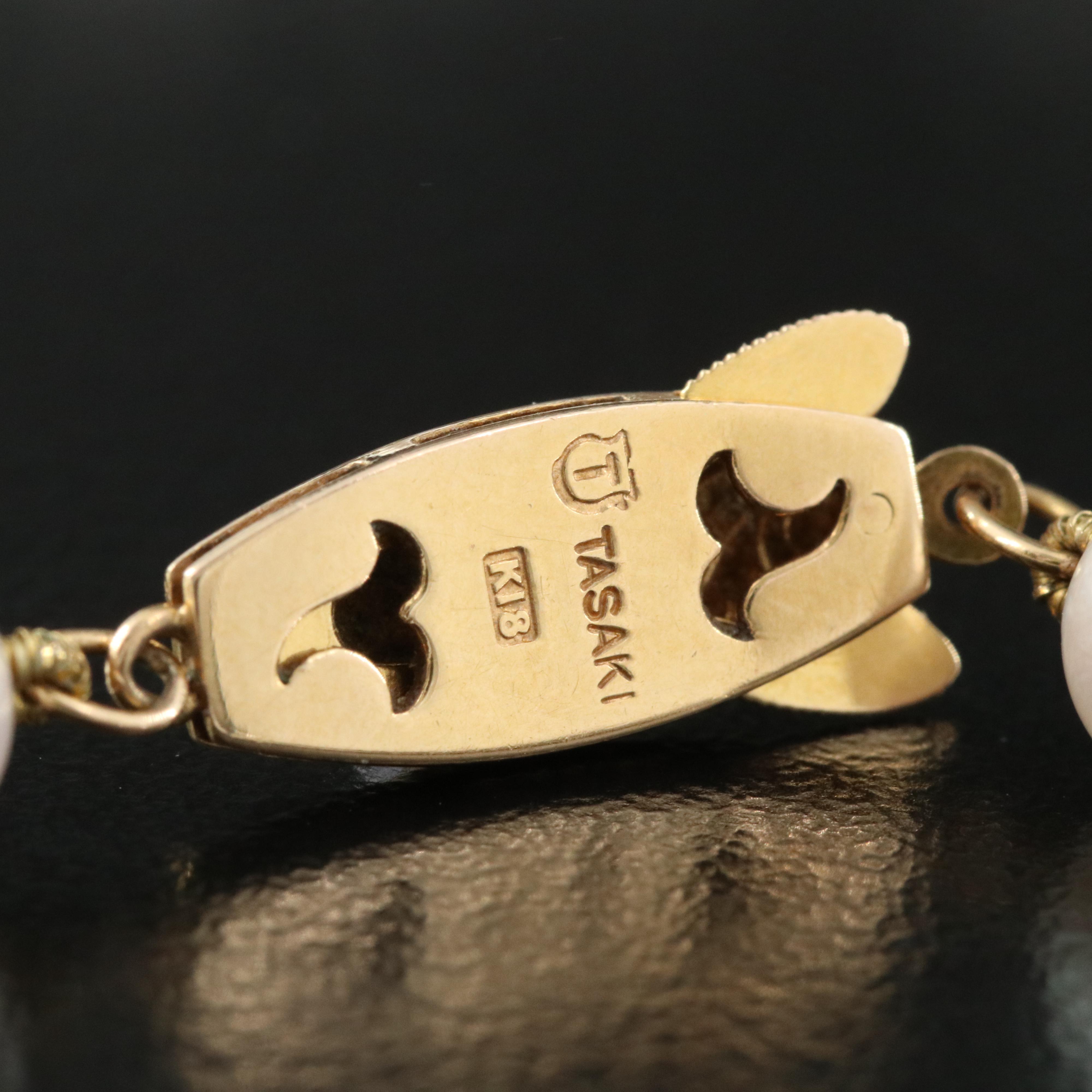 Tasaki Shinju Pearl Necklace with 18K Clasp