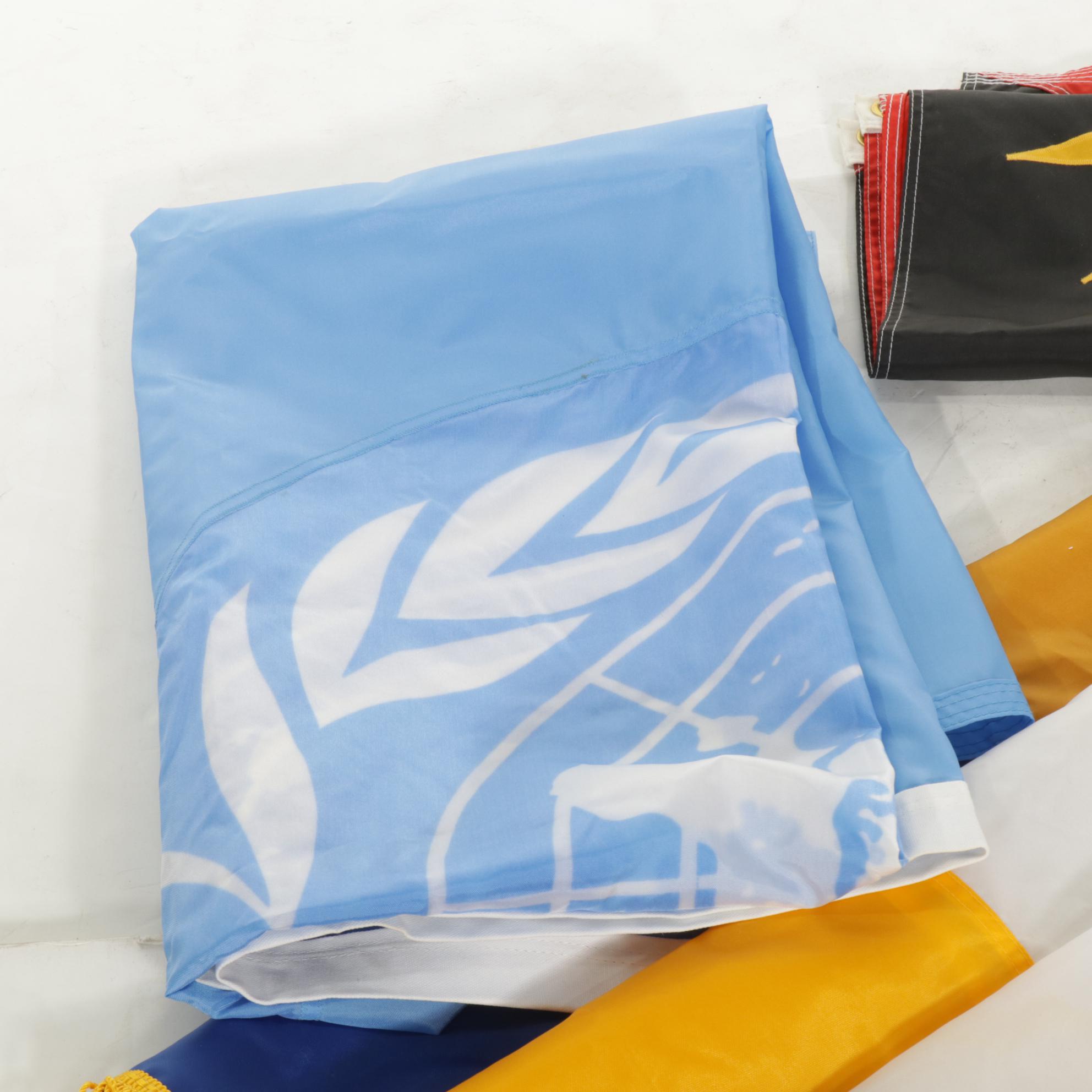 Flag Collection with US, UK, United Nations, and Eight Others