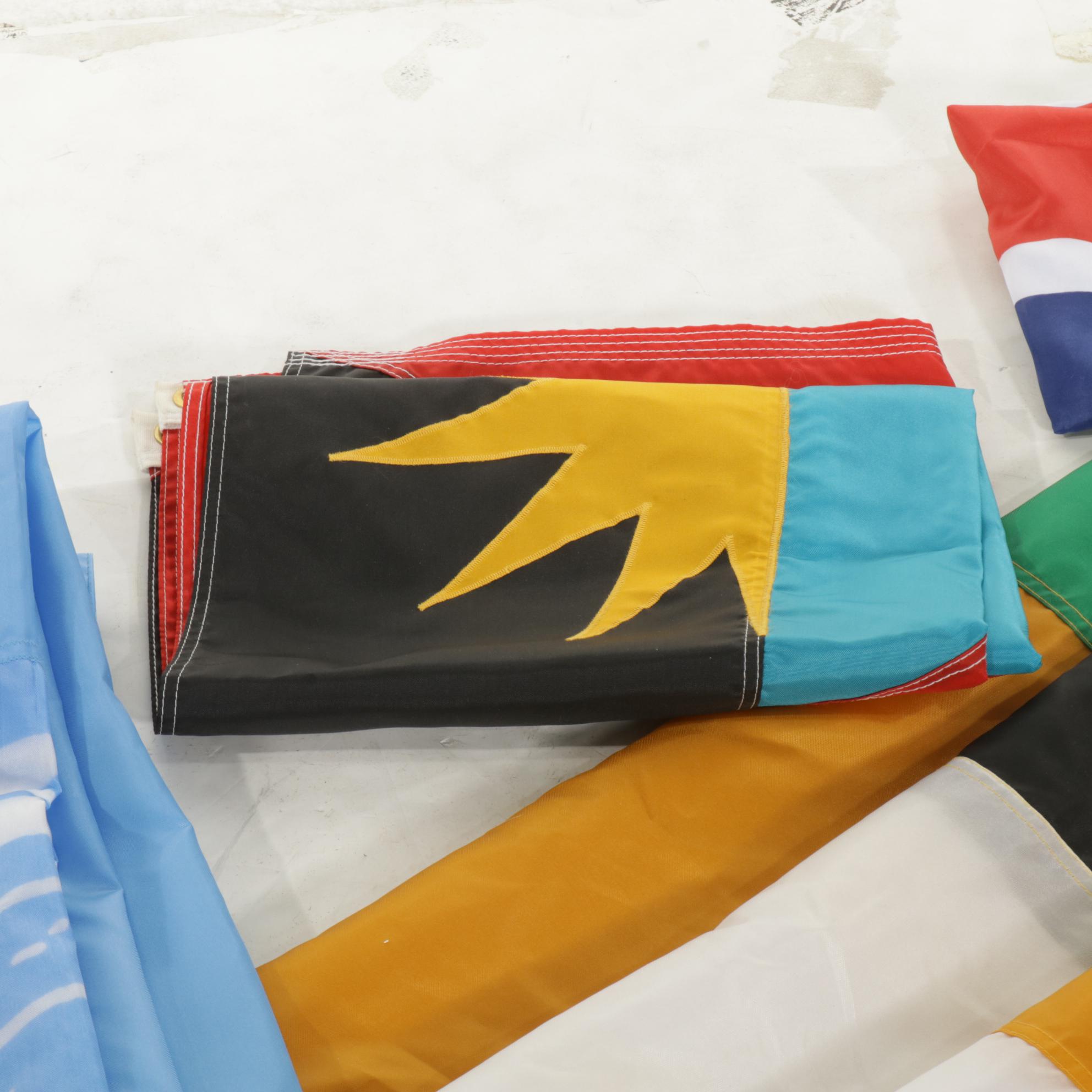 Flag Collection with US, UK, United Nations, and Eight Others