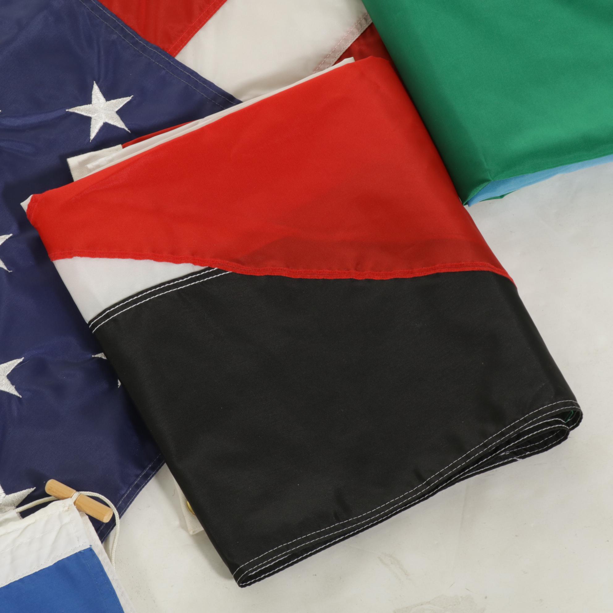 Flag Collection with US, UK, United Nations, and Eight Others