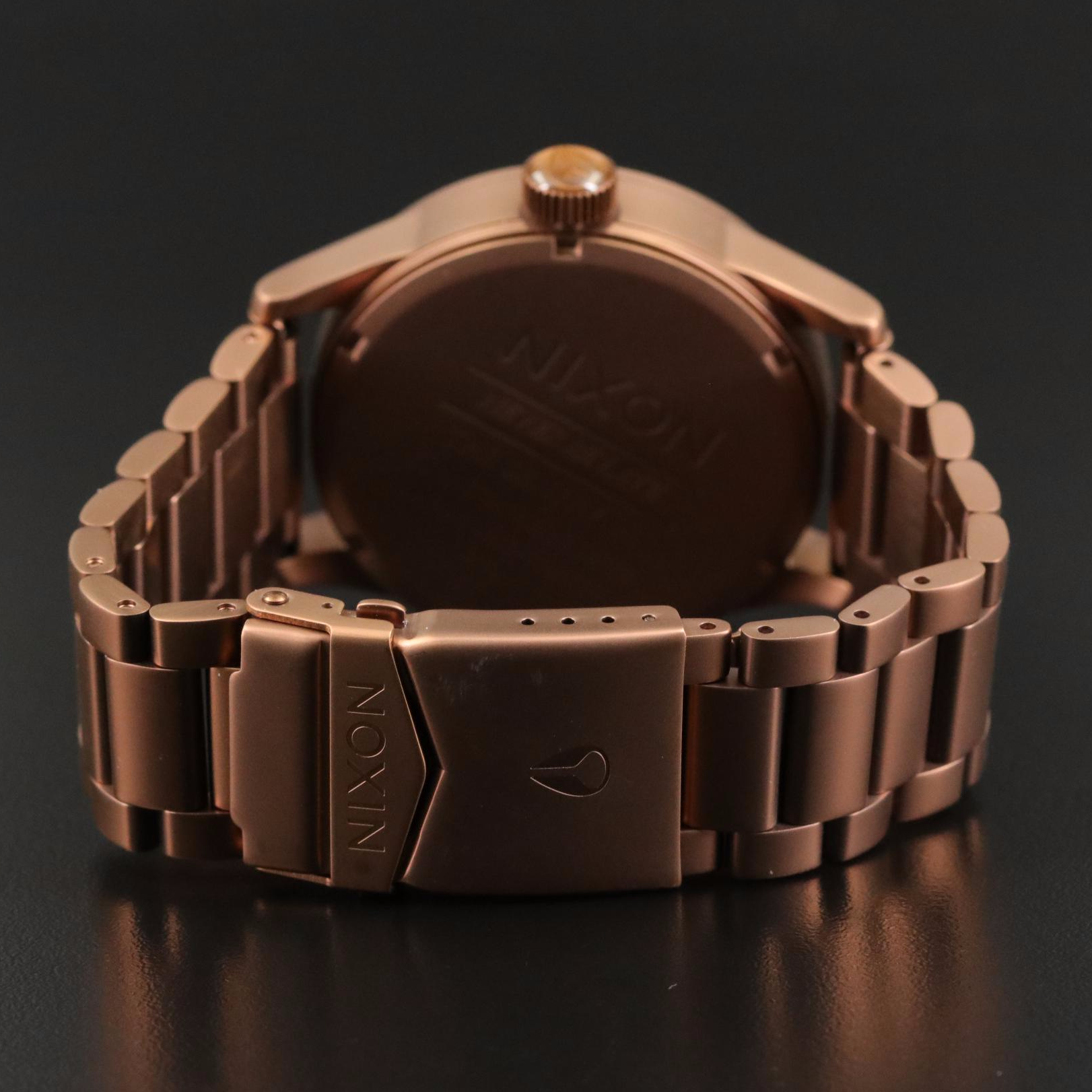 Nixon Sentry SS Matte Copper and Gunmetal Watch with Box