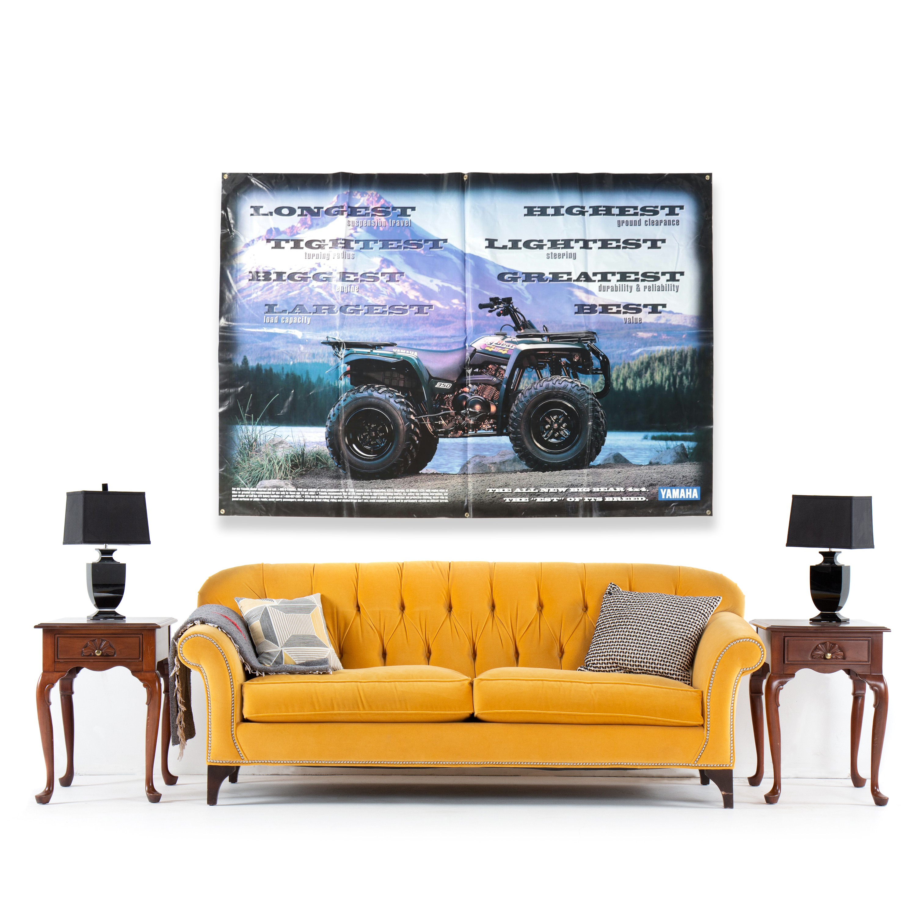 Yamaha Big Bear 350 4x4 ATV Vinyl Banner Advertisement, 1996