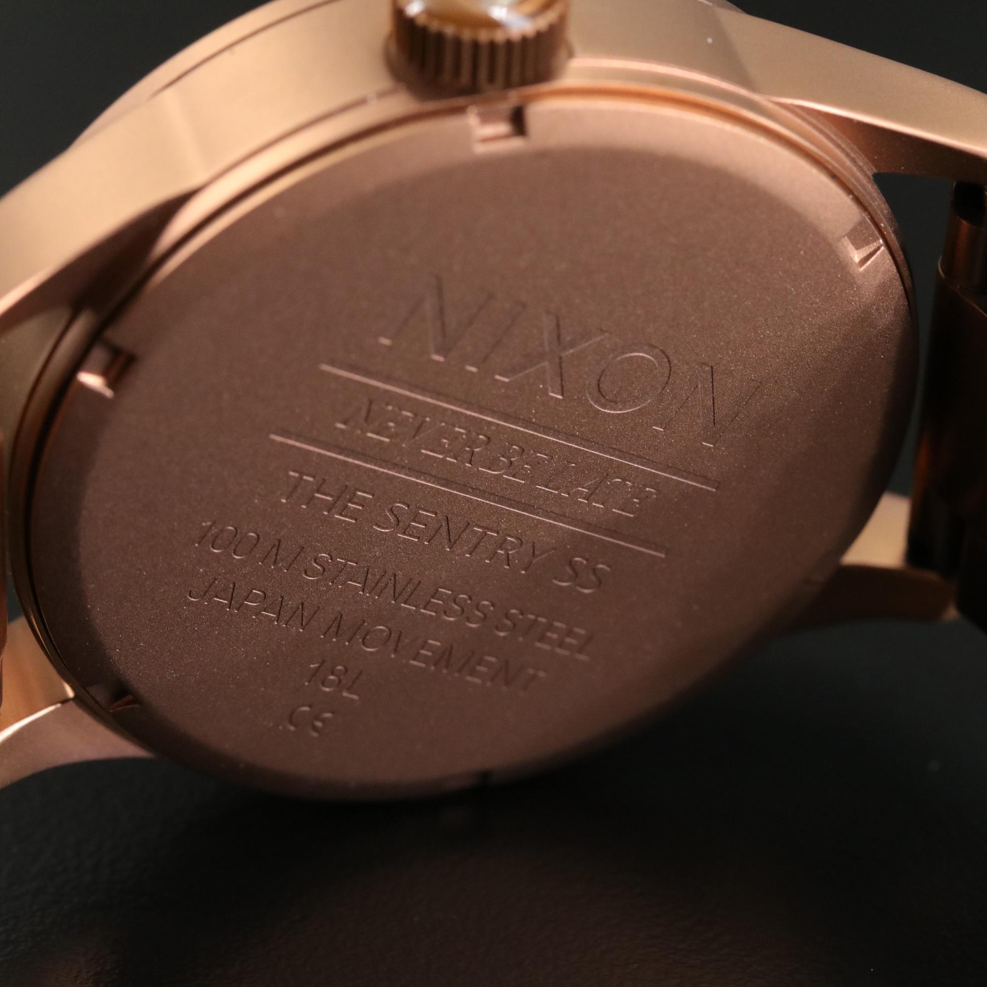 Nixon Sentry SS Matte Copper and Gunmetal Watch with Box